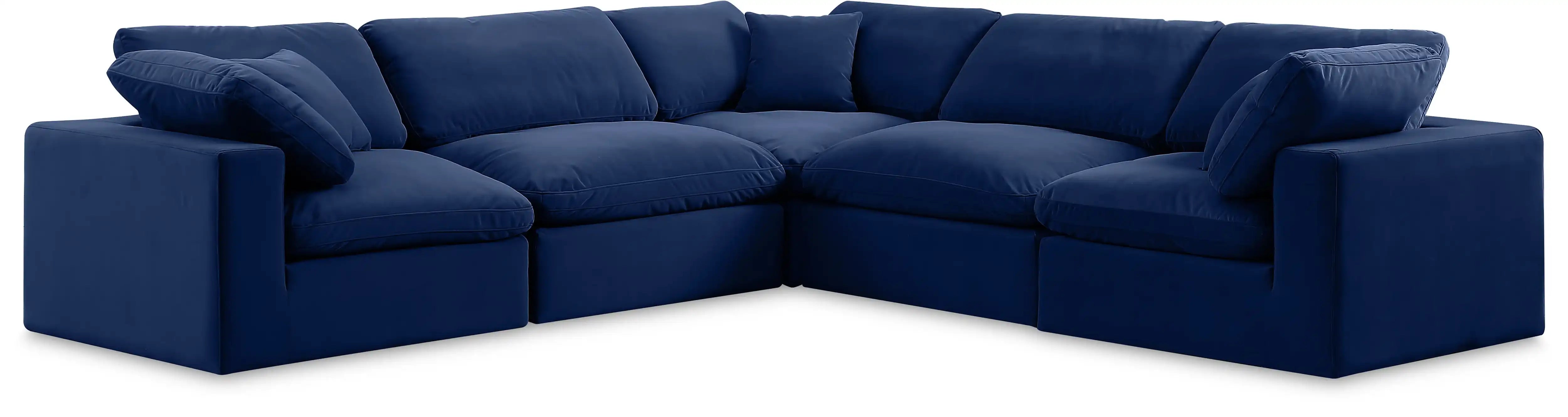 Comfy - 5 Piece Velvet Modular Corner Sectional - Best Buy Furniture