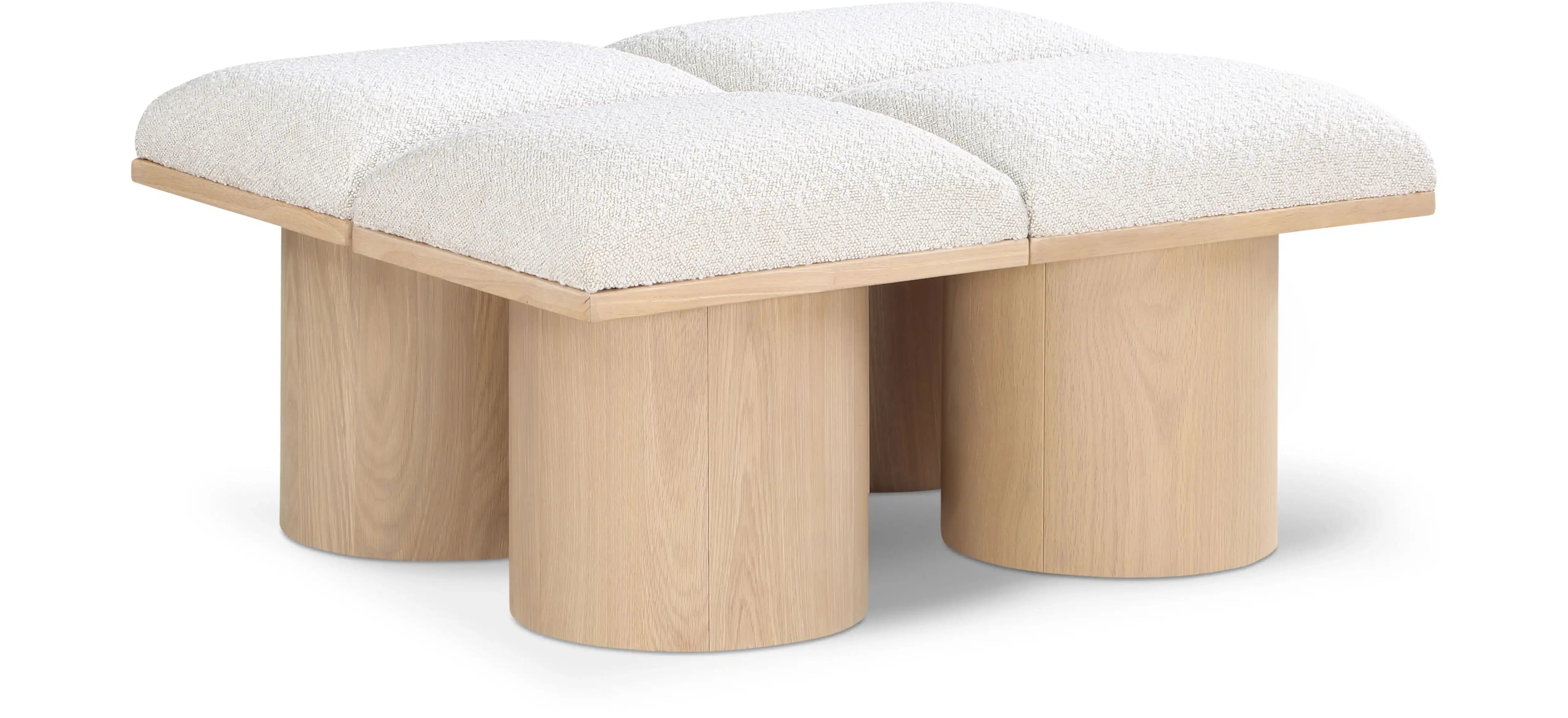 Pavilion - 4 Piece Modular Bench With Natural Base - Best Buy Furniture
