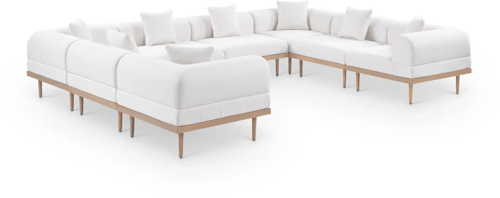 Laguna - 8 Piece Resilient Water Resistant Fabric 142" Upholstered Outdoor Patio Modular Sectional - Best Buy Furniture
