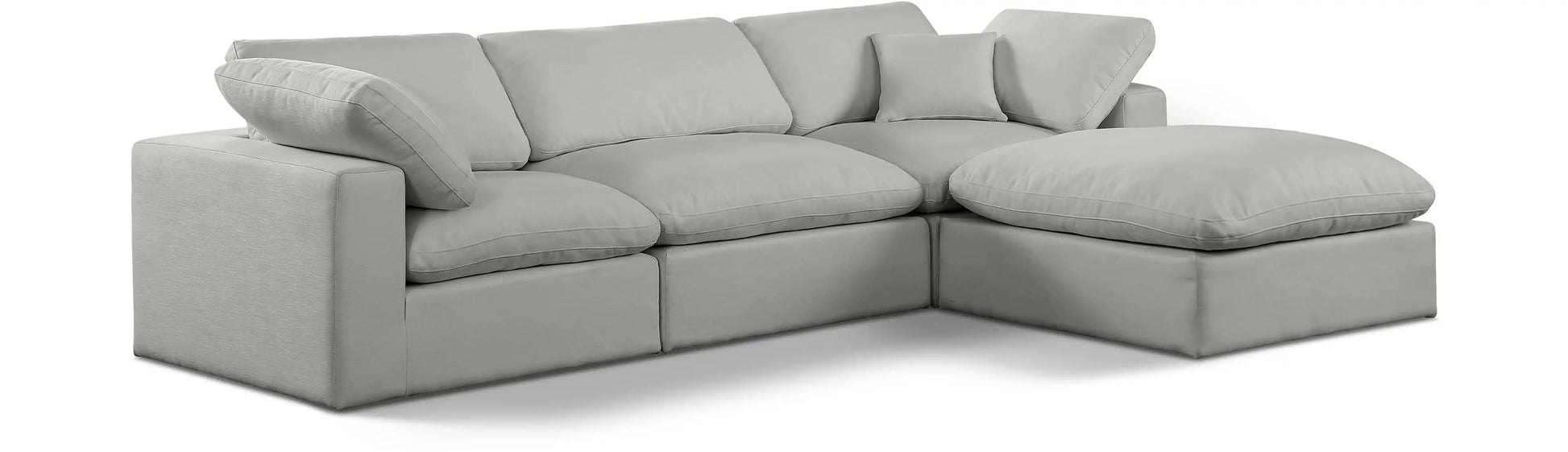Comfy - 4 Piece Linen Fabric Modular Sectional With Chaise - Best Buy Furniture