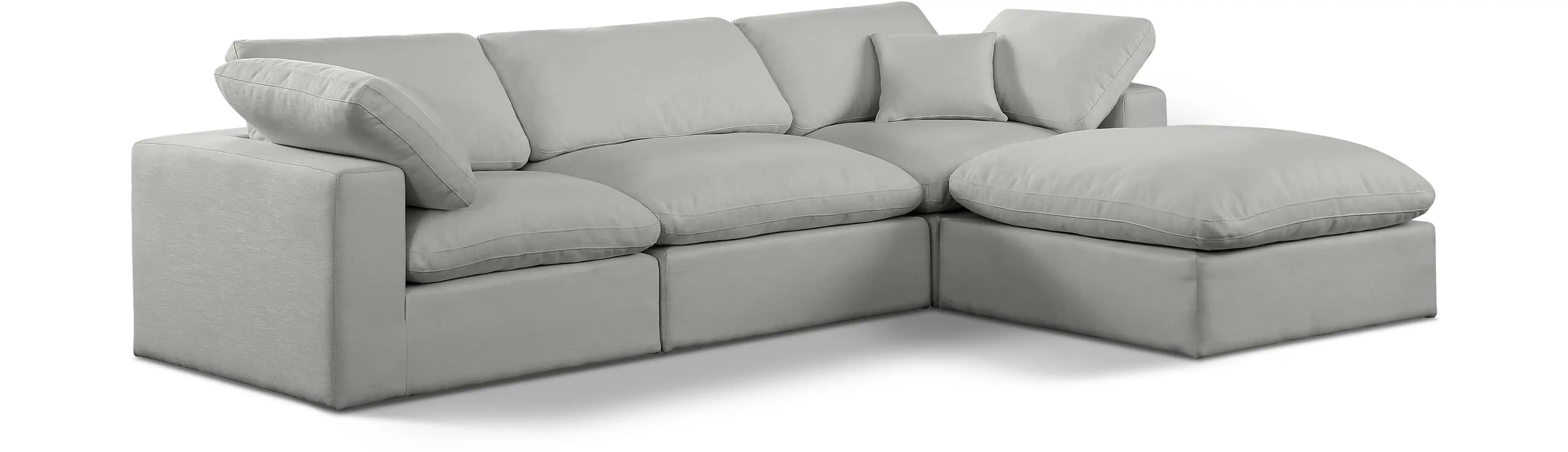 Comfy - 4 Piece Linen Fabric Modular Sectional With Chaise - Best Buy Furniture