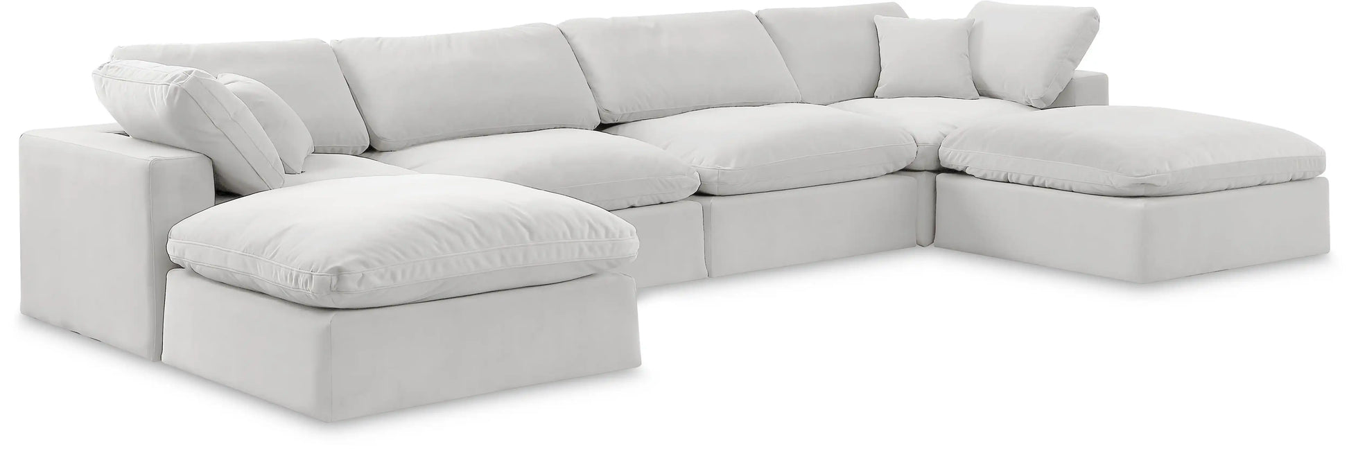 Comfy - 6 Piece Velvet Modular Double Chaise Sectional - Best Buy Furniture