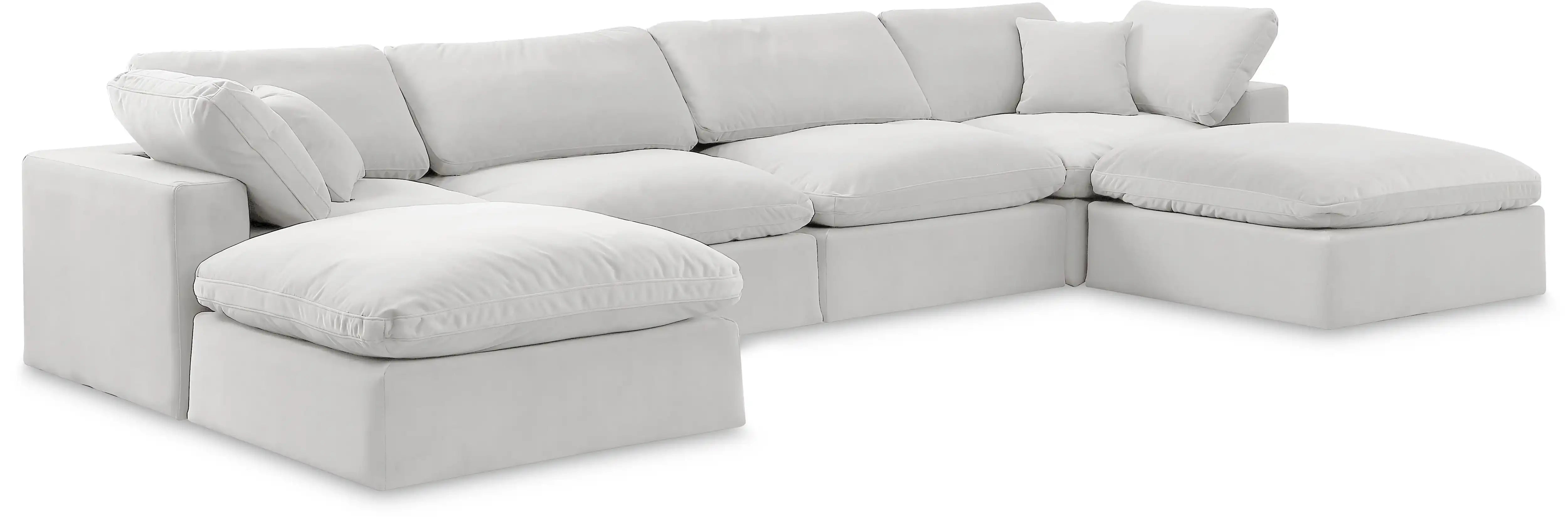 Comfy - 6 Piece Velvet Modular Double Chaise Sectional - Best Buy Furniture