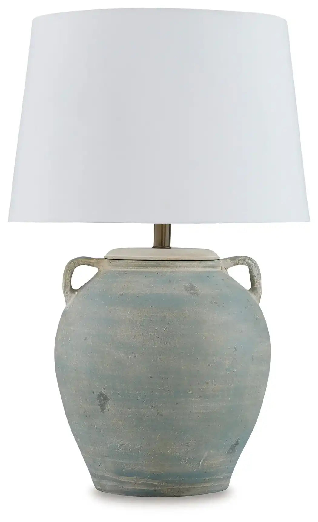 Shawburg - Terracotta Table Lamp - Antique Green - Best Buy Furniture
