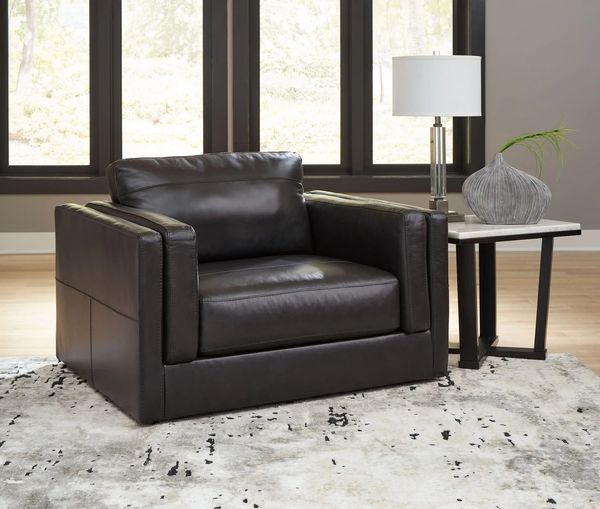 Amiata - Chair And A Half - Onyx - Best Buy Furniture