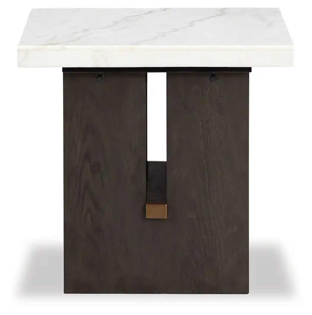 Burkhaus - Rectangular End Table - White / Dark Brown - Best Buy Furniture