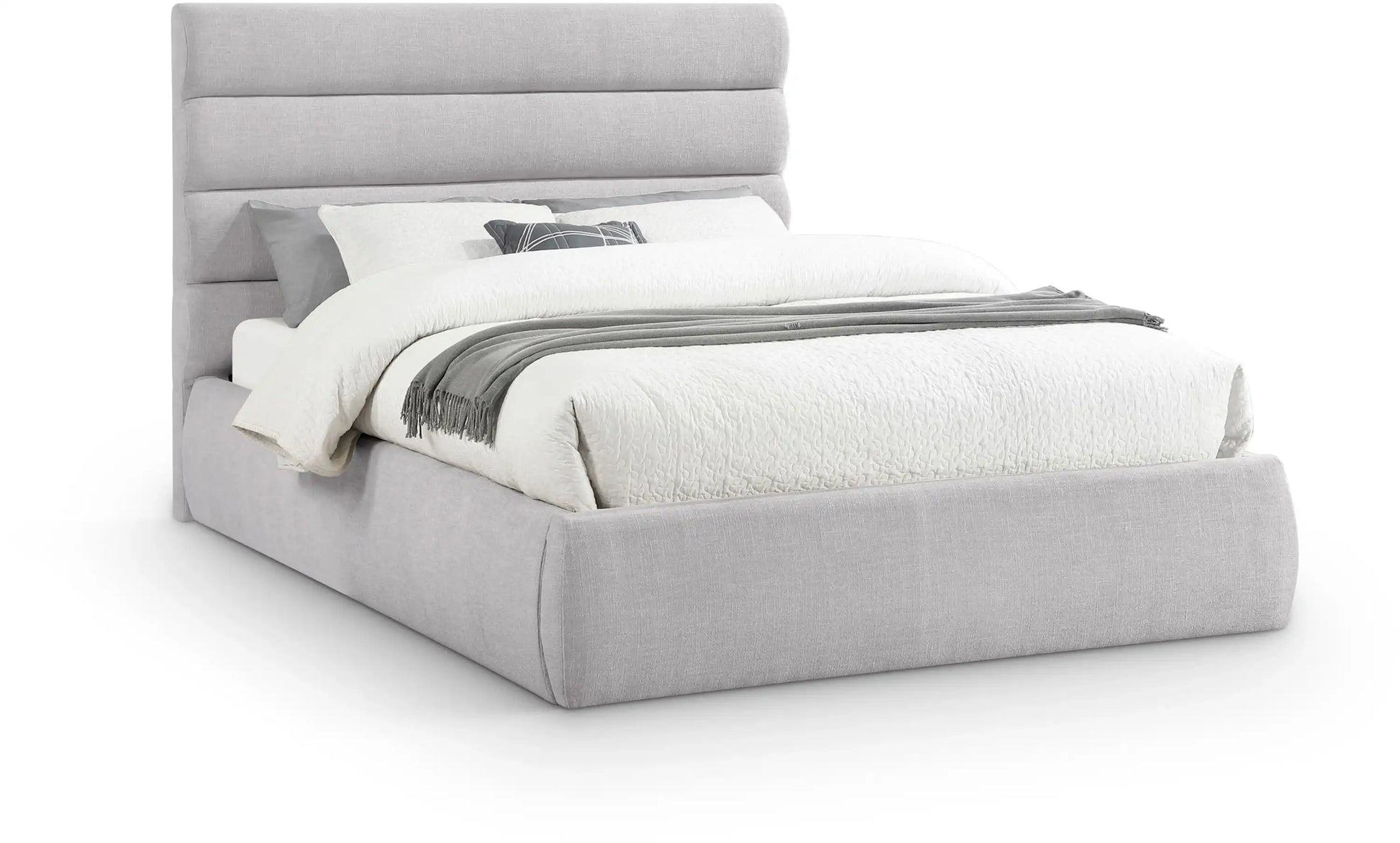 Adam - Linen Fabric Bed With 52" Headboard - Best Buy Furniture