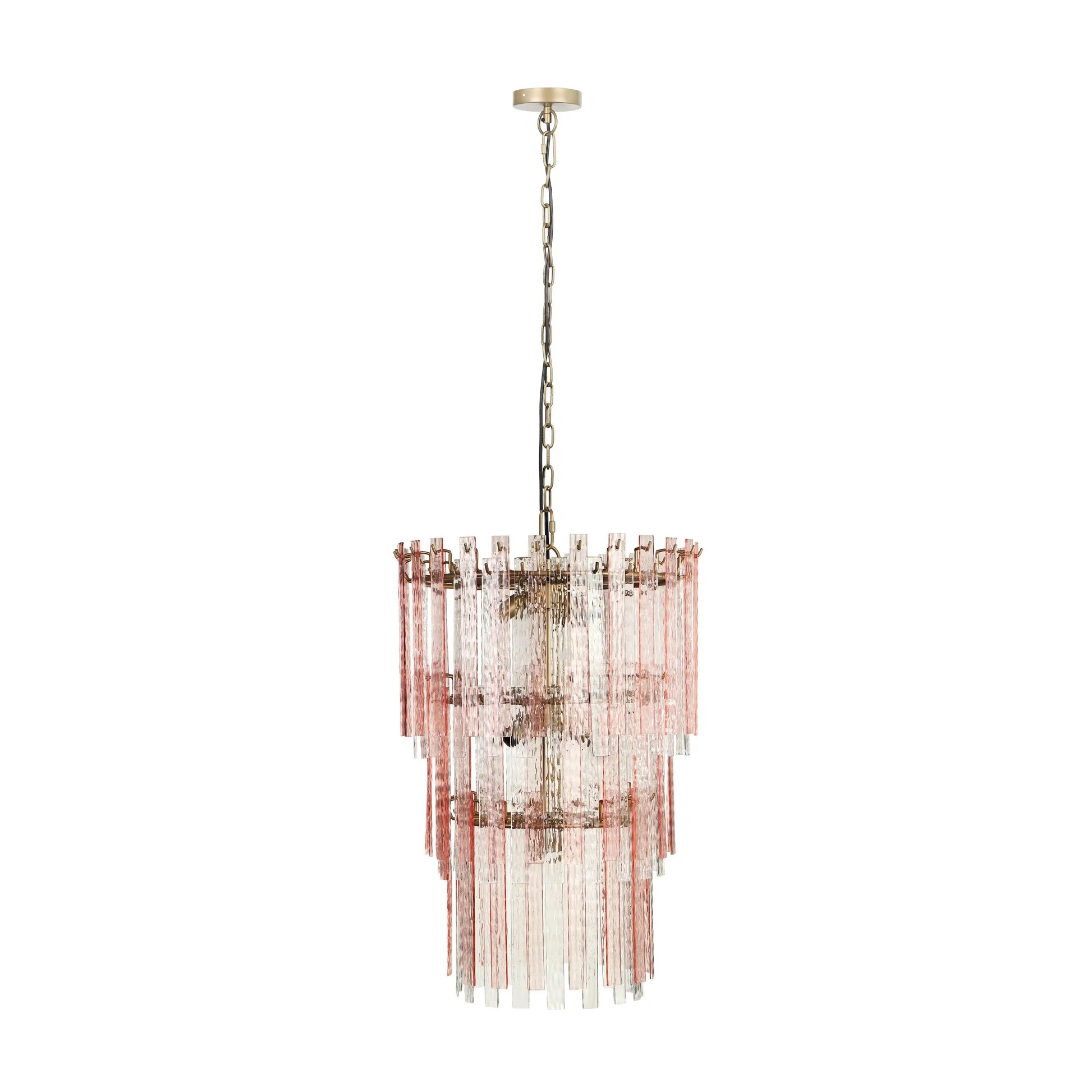 Hampshire - 3-Tier Chandelier - Pink - Best Buy Furniture