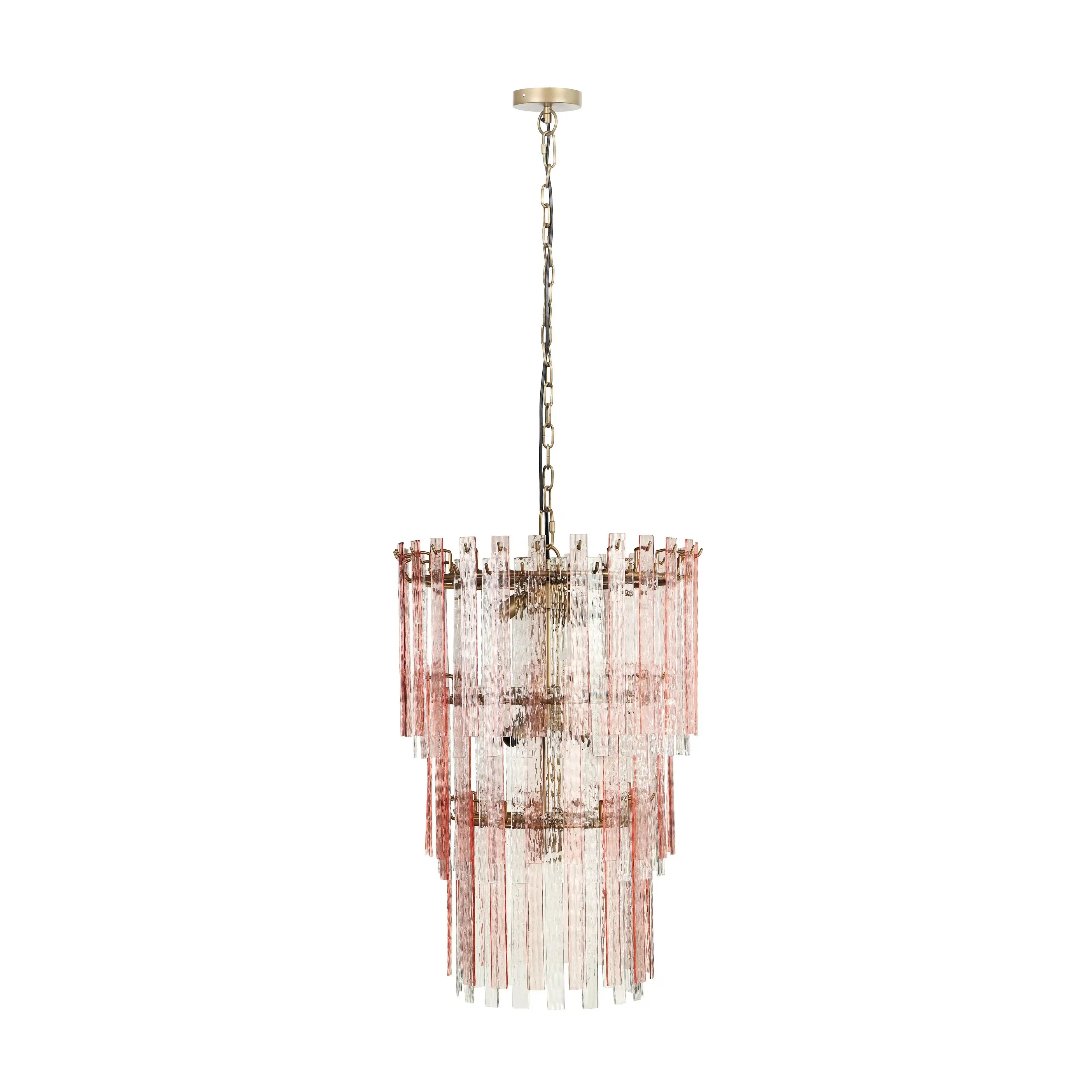 Hampshire - 3-Tier Chandelier - Pink - Best Buy Furniture