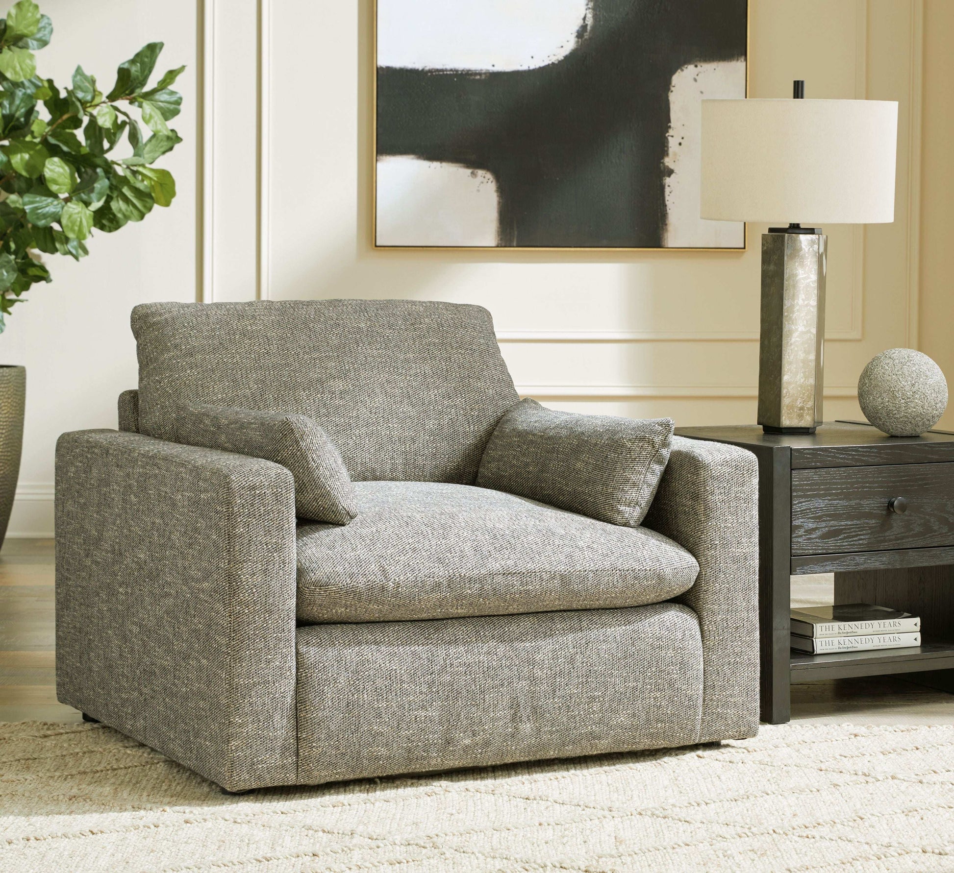 Dramatic - Chair and a Half - Granite - Best Buy Furniture