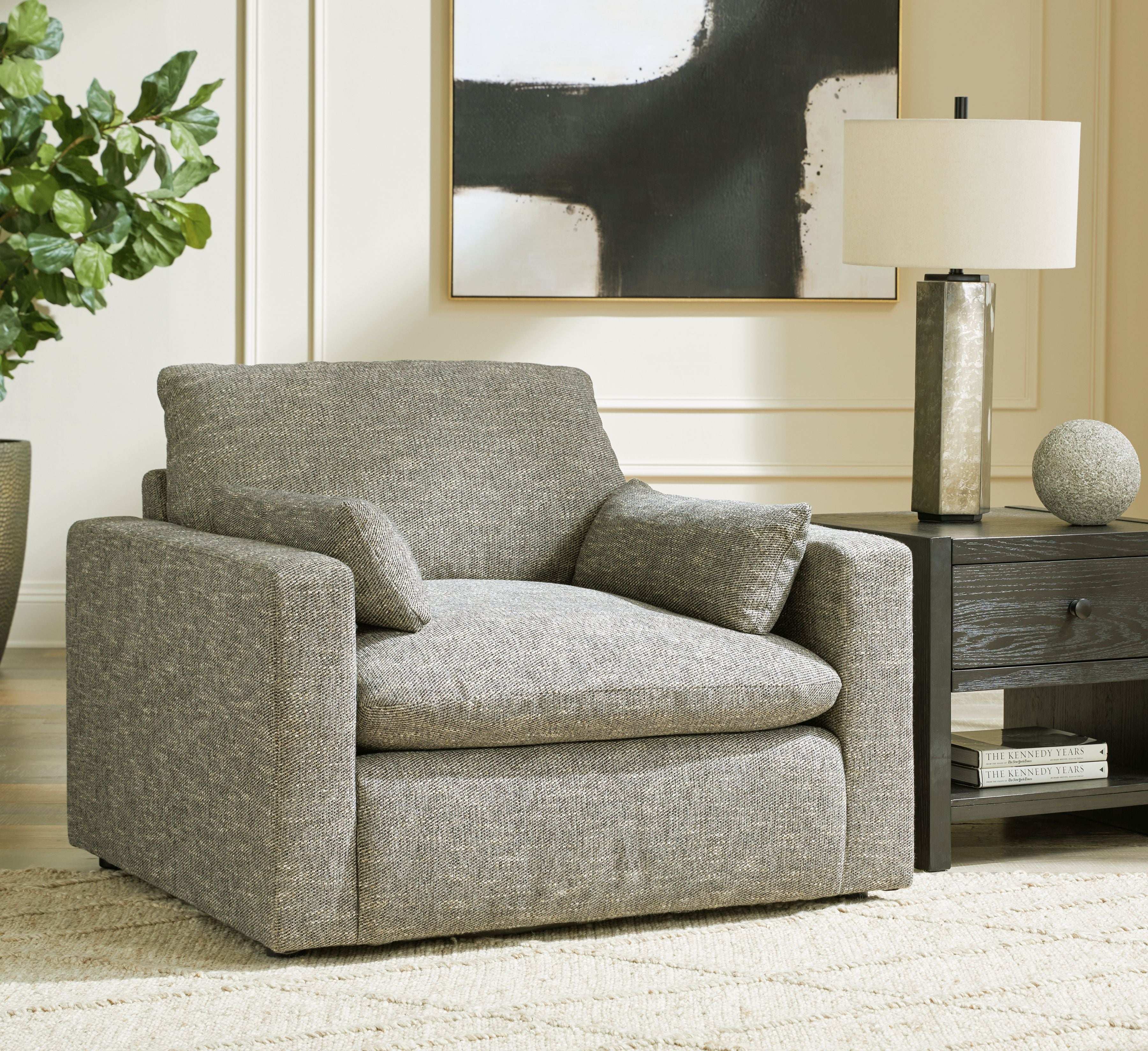 Dramatic - Chair and a Half - Granite - Best Buy Furniture
