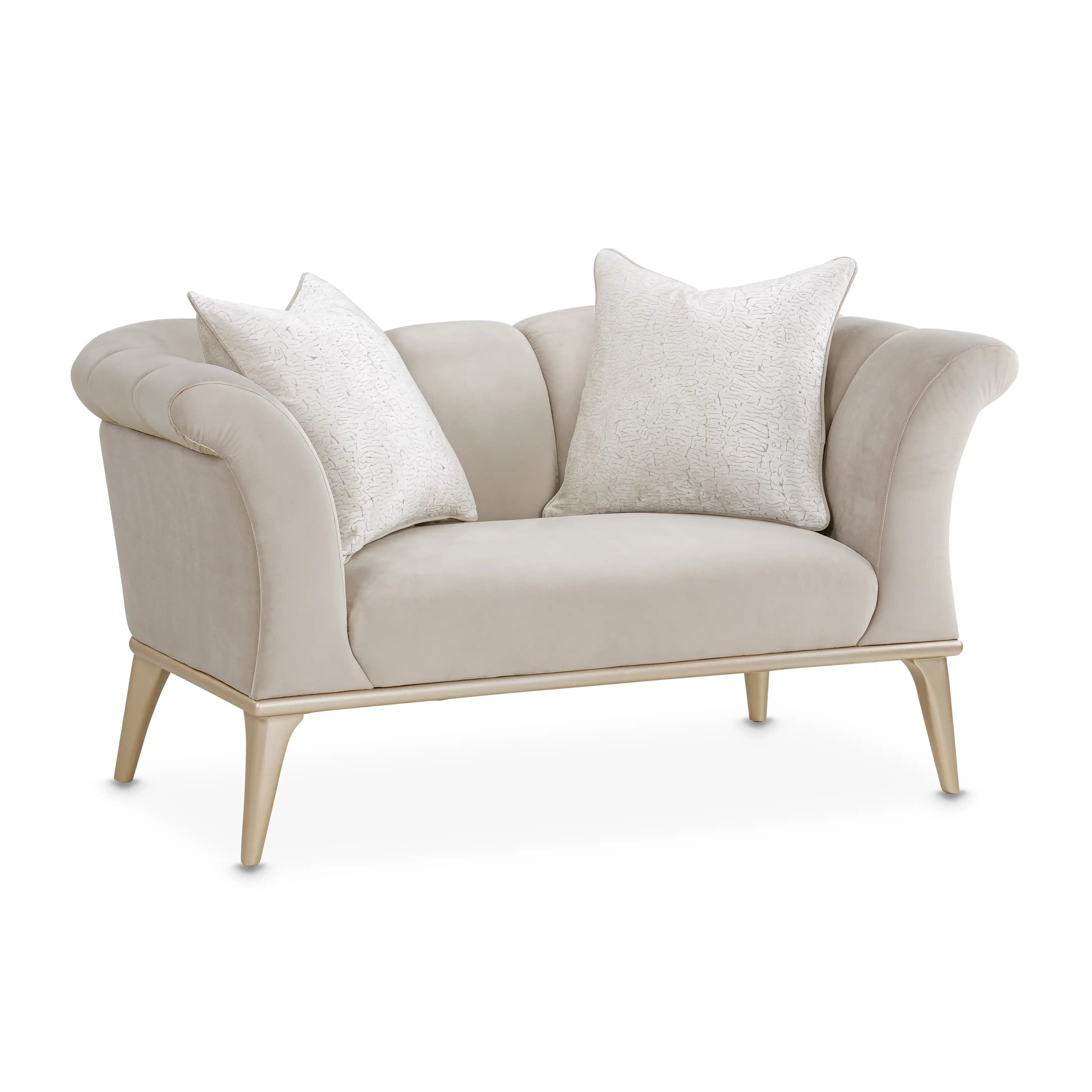 Yvette - Chair And A Half - Porcini/Medium Champagne - Best Buy Furniture