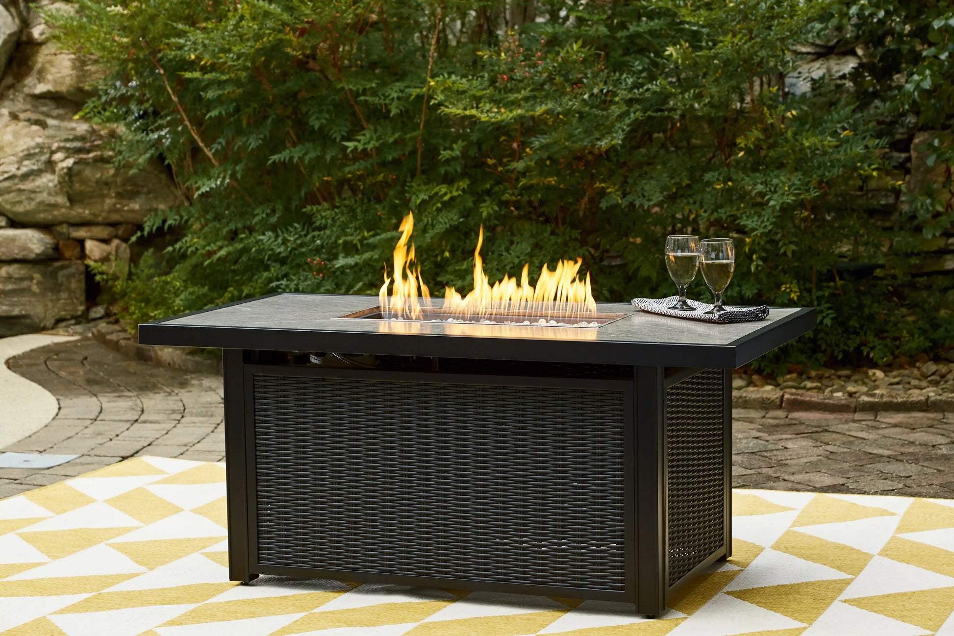 Beachcroft - Rectangular Fire Pit Table - Best Buy Furniture