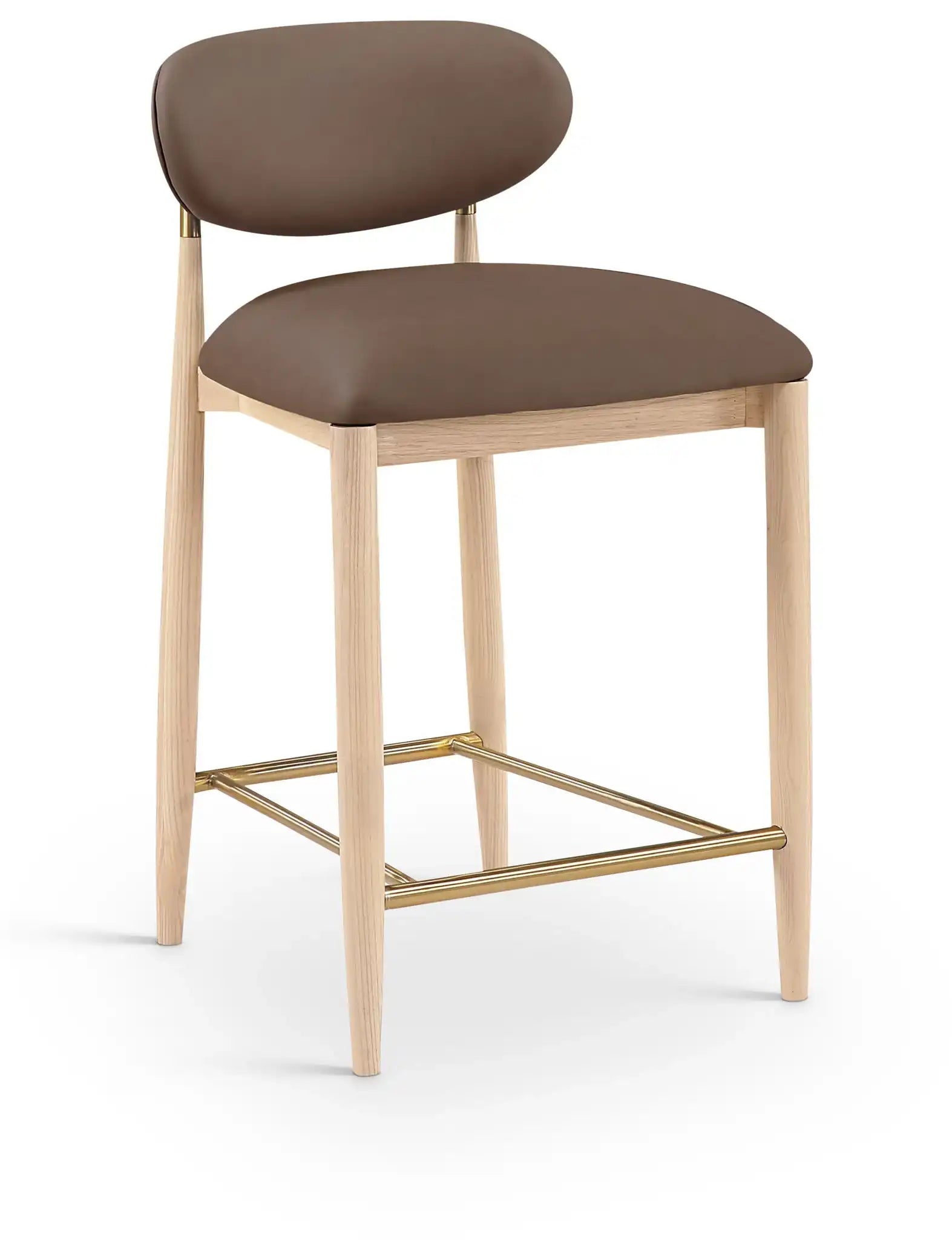 Riccio - Stool - Natural And Gold Frame - Best Buy Furniture