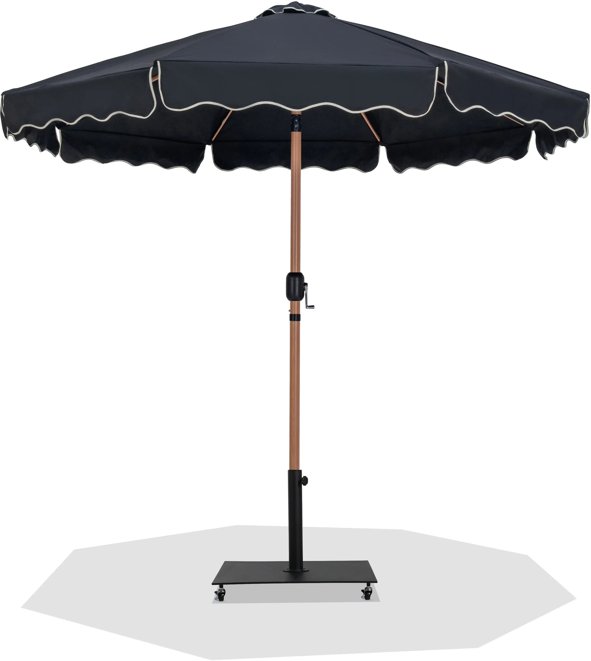 Amalfi - Aluminum Patio Umbrella - Black Base / Light Brown Pole - Best Buy Furniture