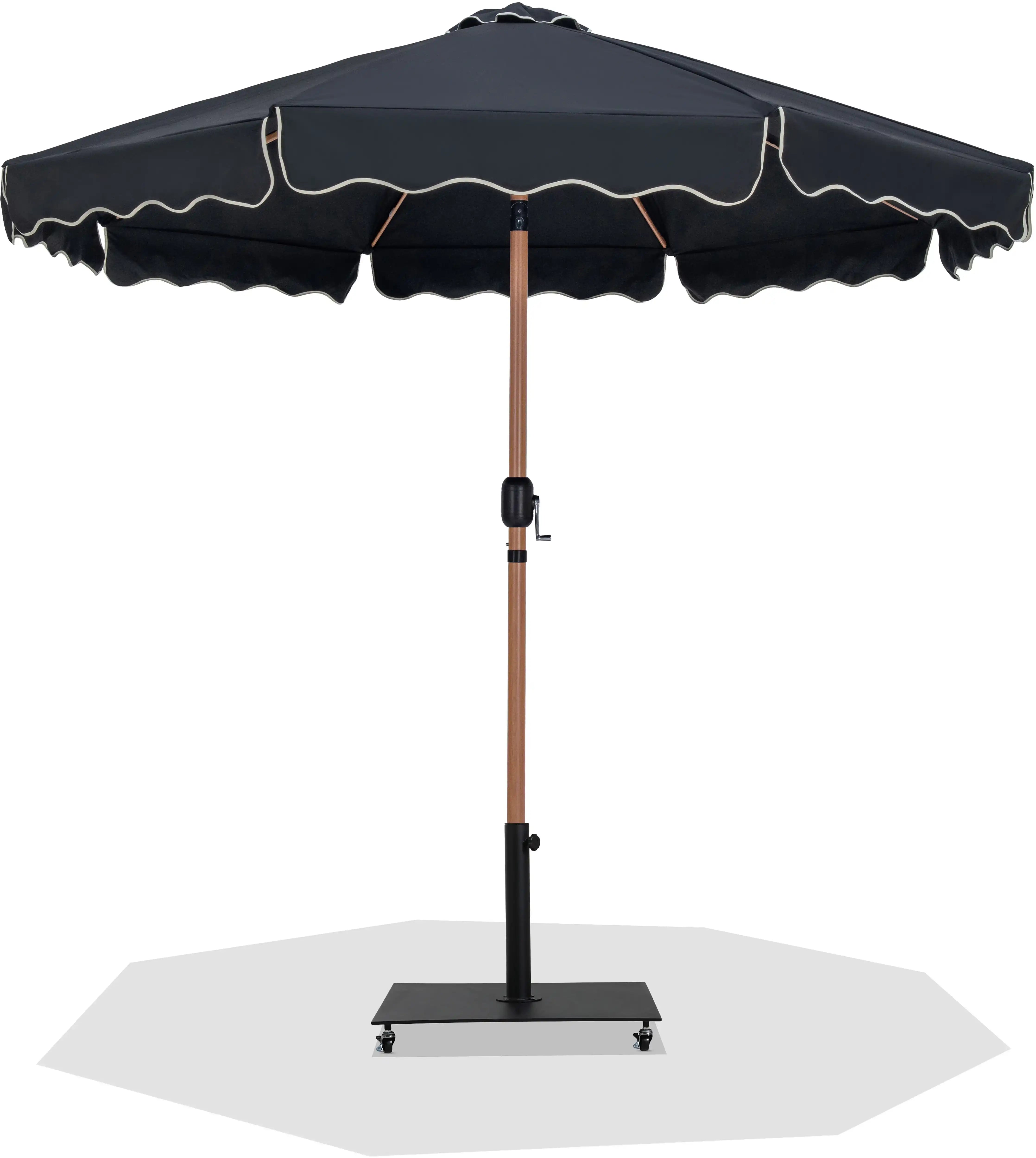 Amalfi - Aluminum Patio Umbrella - Black Base / Light Brown Pole - Best Buy Furniture