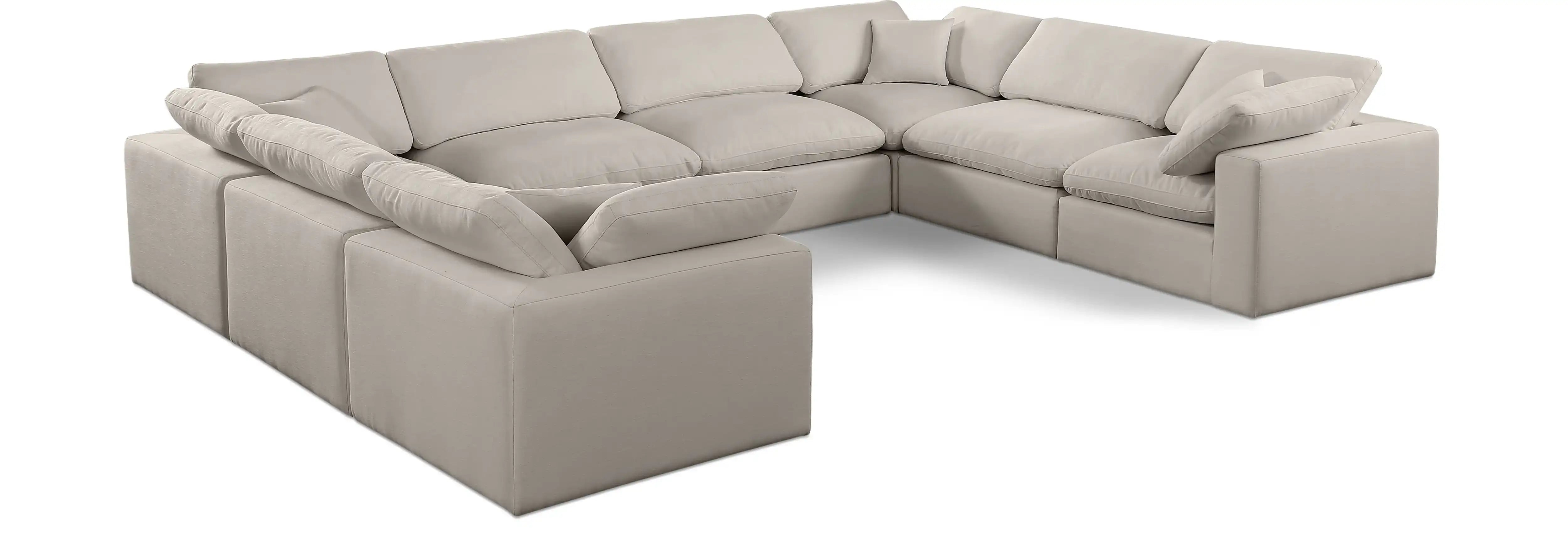 Comfy - 8 Piece Linen Modular Sectional - Best Buy Furniture