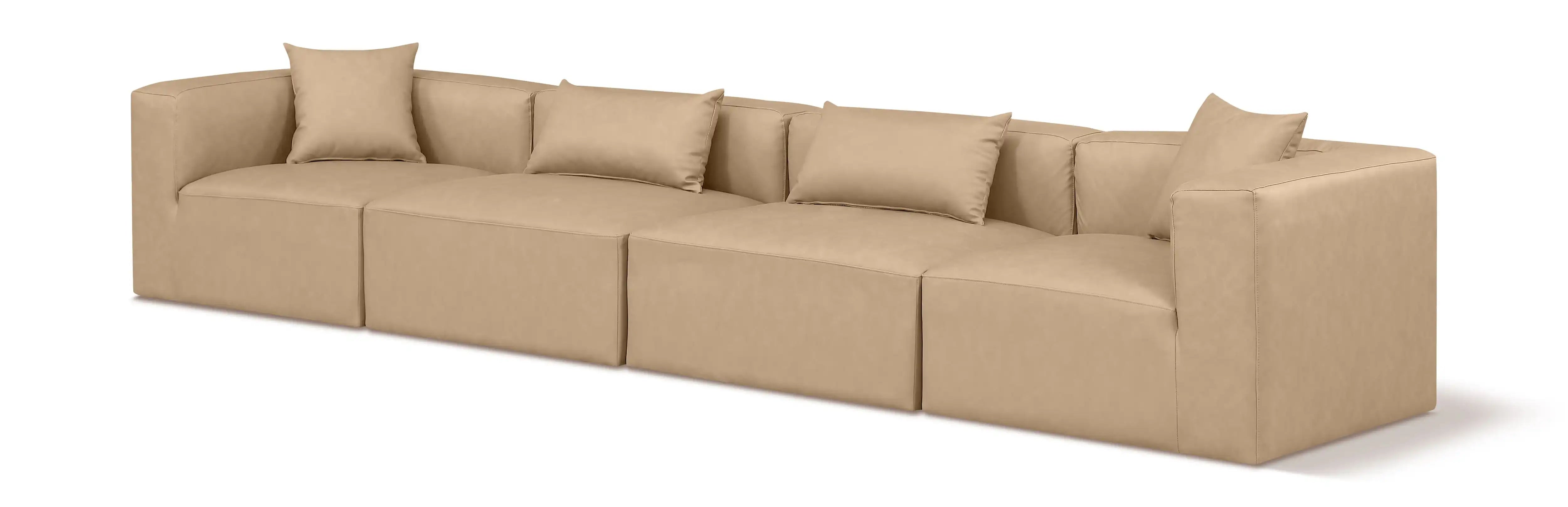 Cube - Modular 4 Piece Sofa - Tan - Best Buy Furniture