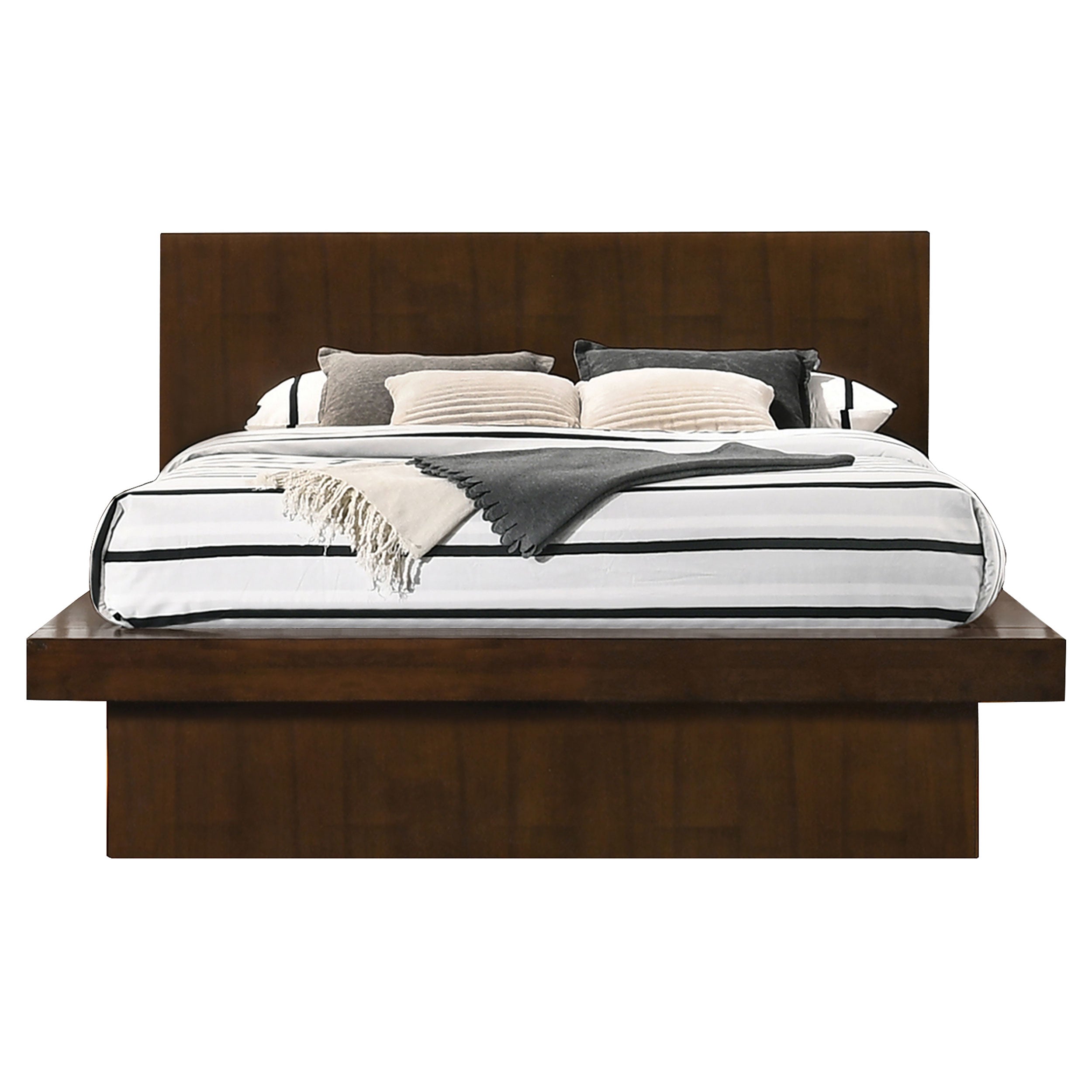 Jessica Wood Queen LED Panel Bed Cappuccino-CoasterEssence