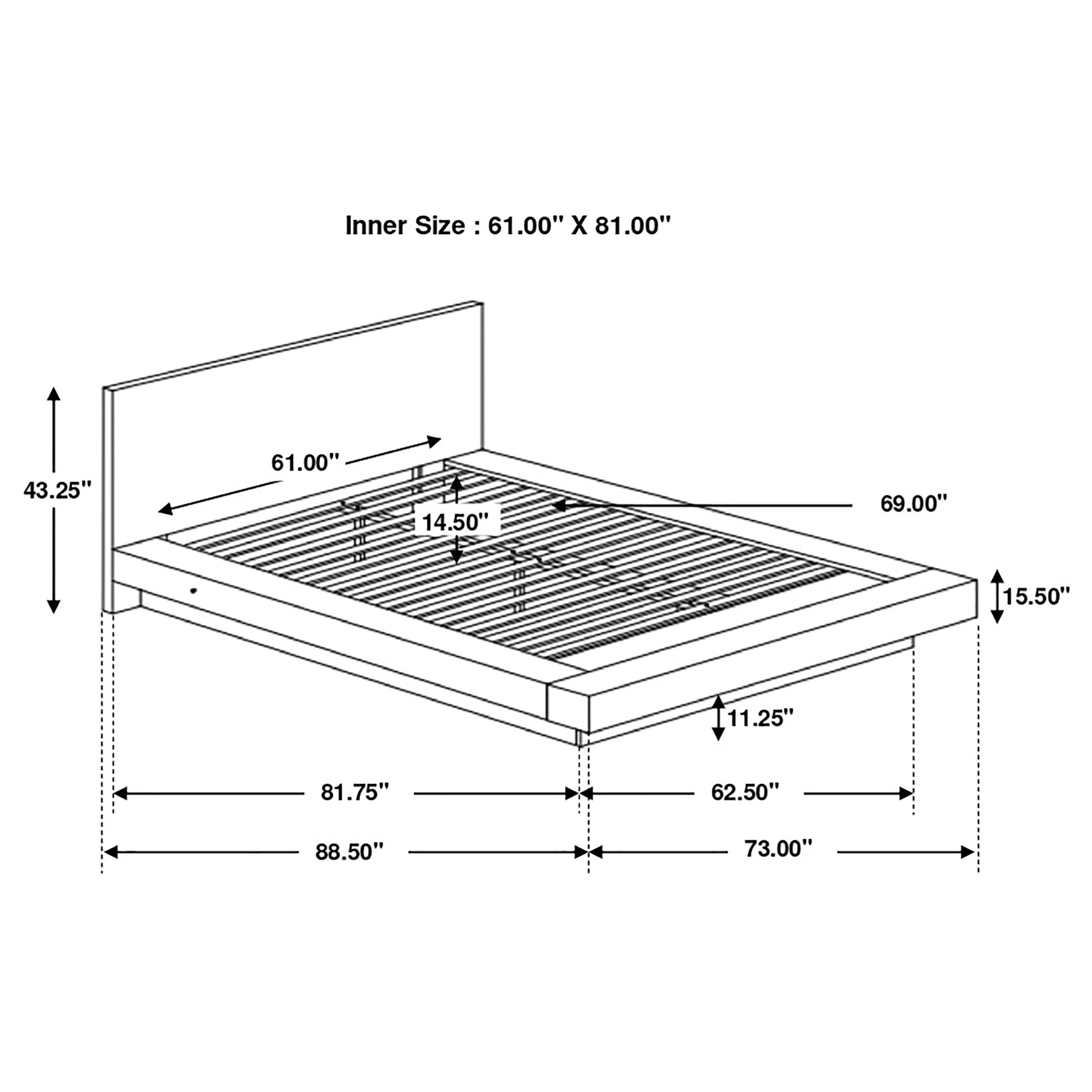 Jessica Wood Queen LED Panel Bed Cappuccino-CoasterEssence