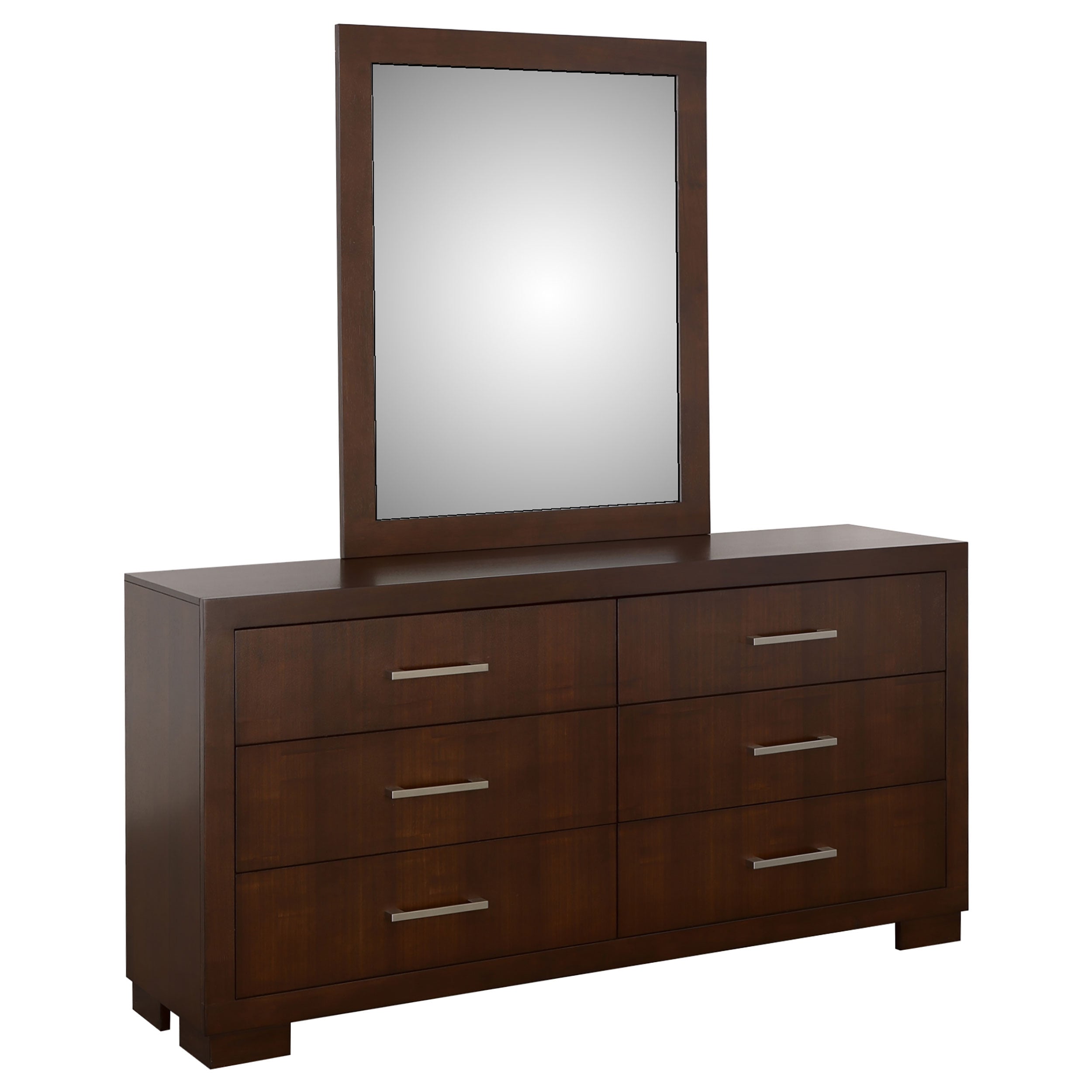Jessica 6-drawer Dresser with Mirror Cappuccino-CoasterEssence