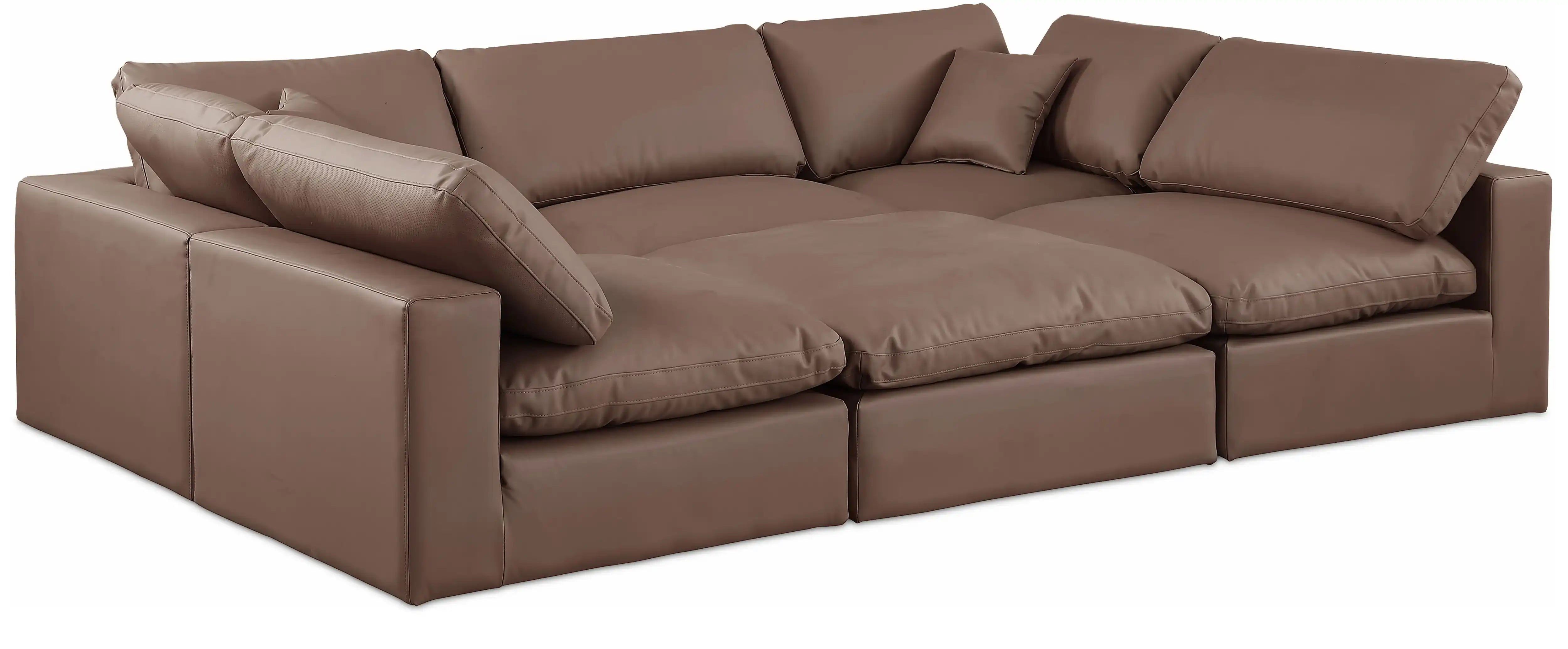 Comfy - 6 Piece Faux Leather Sectional - Best Buy Furniture