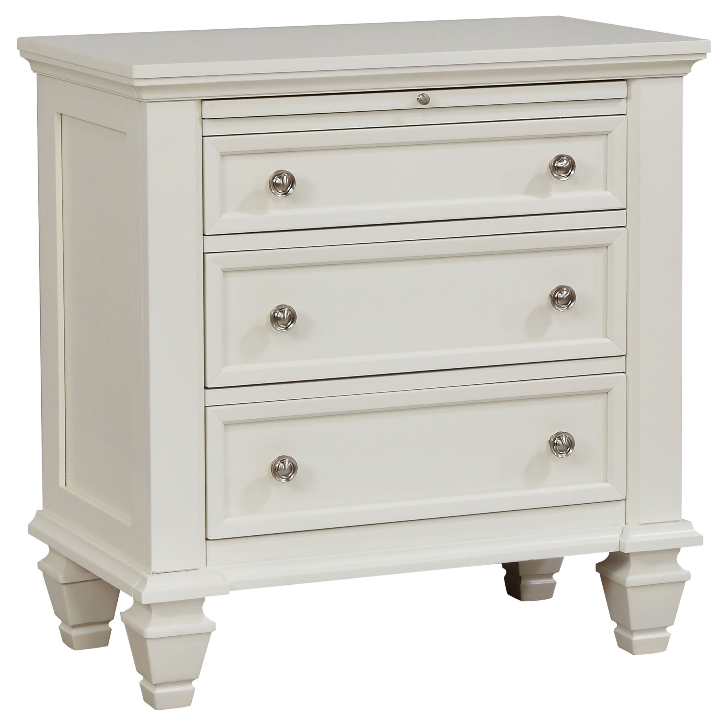 Sandy Beach 3-drawer Nightstand Cream White-CoasterEssence