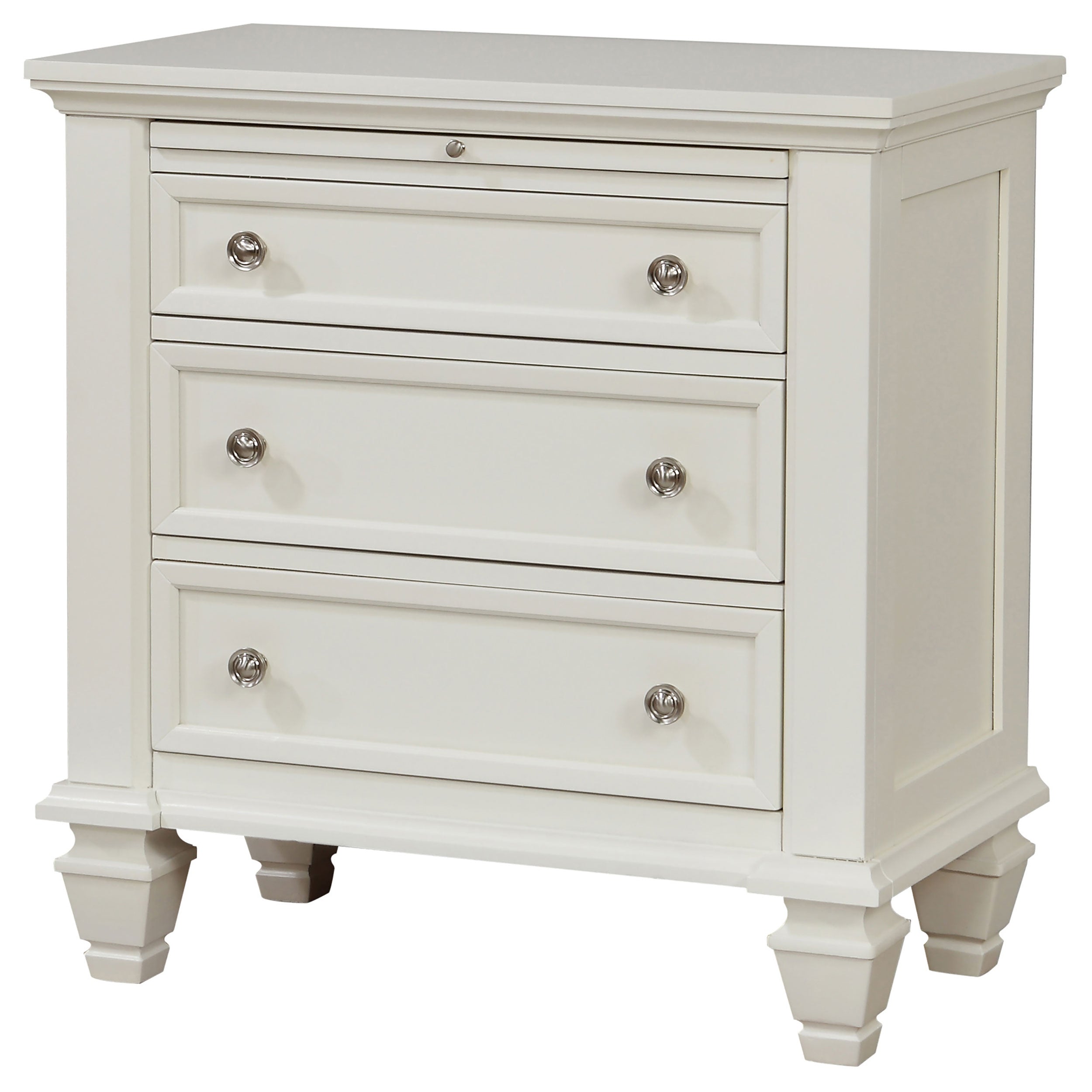 Sandy Beach 3-drawer Nightstand Cream White-CoasterEssence