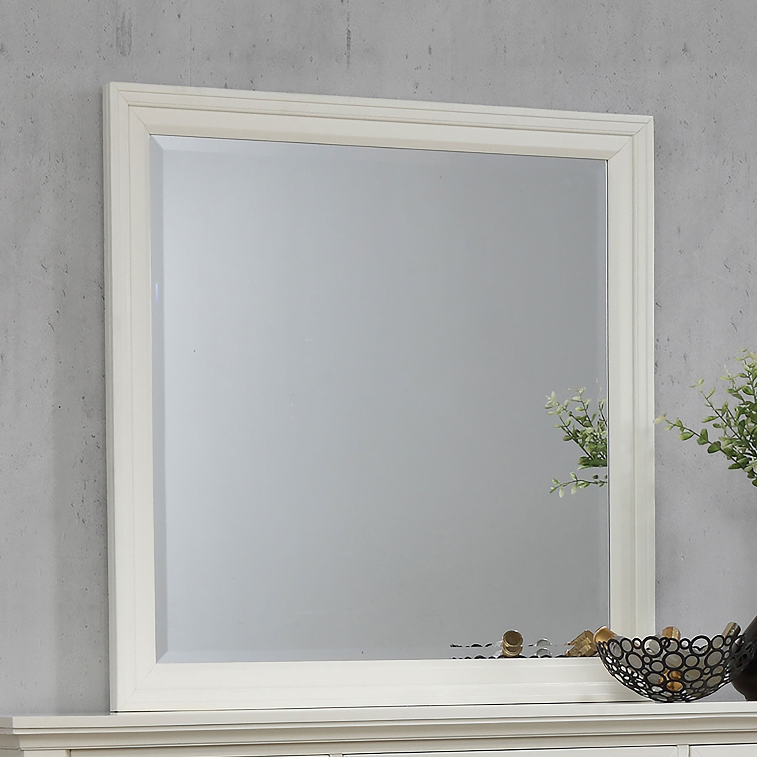 Sandy Beach Dresser Mirror Cream White-CoasterEssence