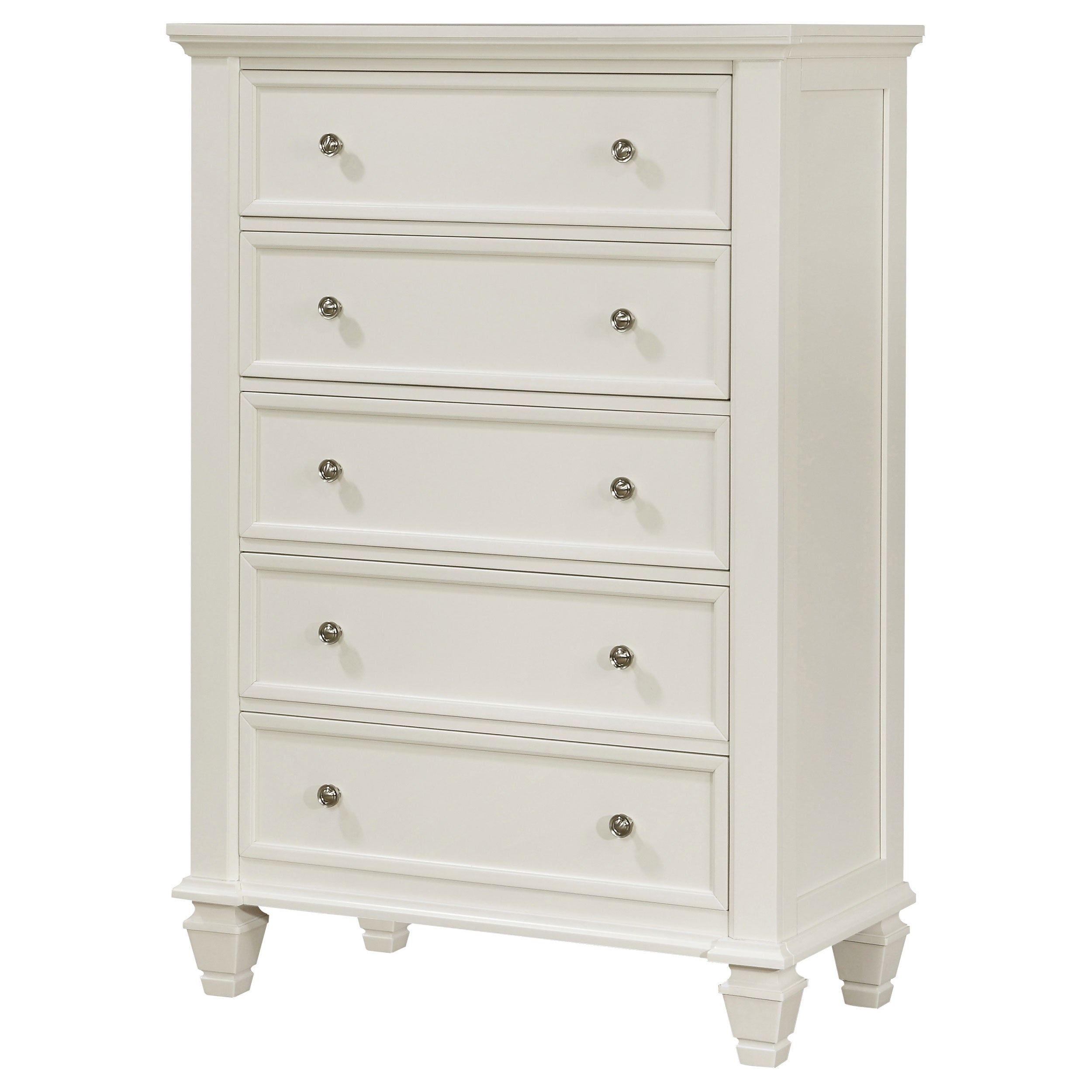 Sandy Beach 5-drawer Bedroom Chest Cream White-CoasterEssence