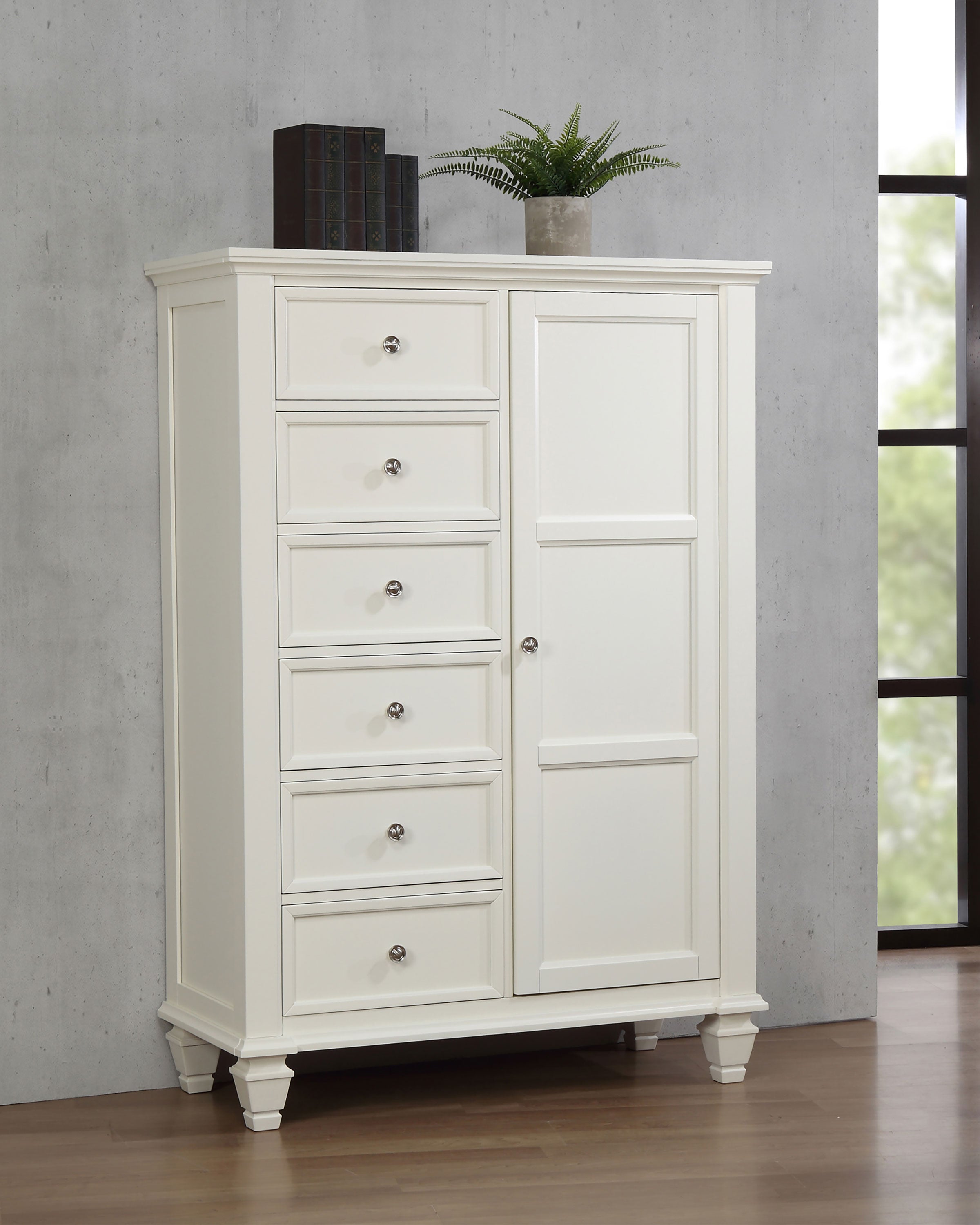 Sandy Beach 8-drawer Door Chest Cream White-CoasterEssence