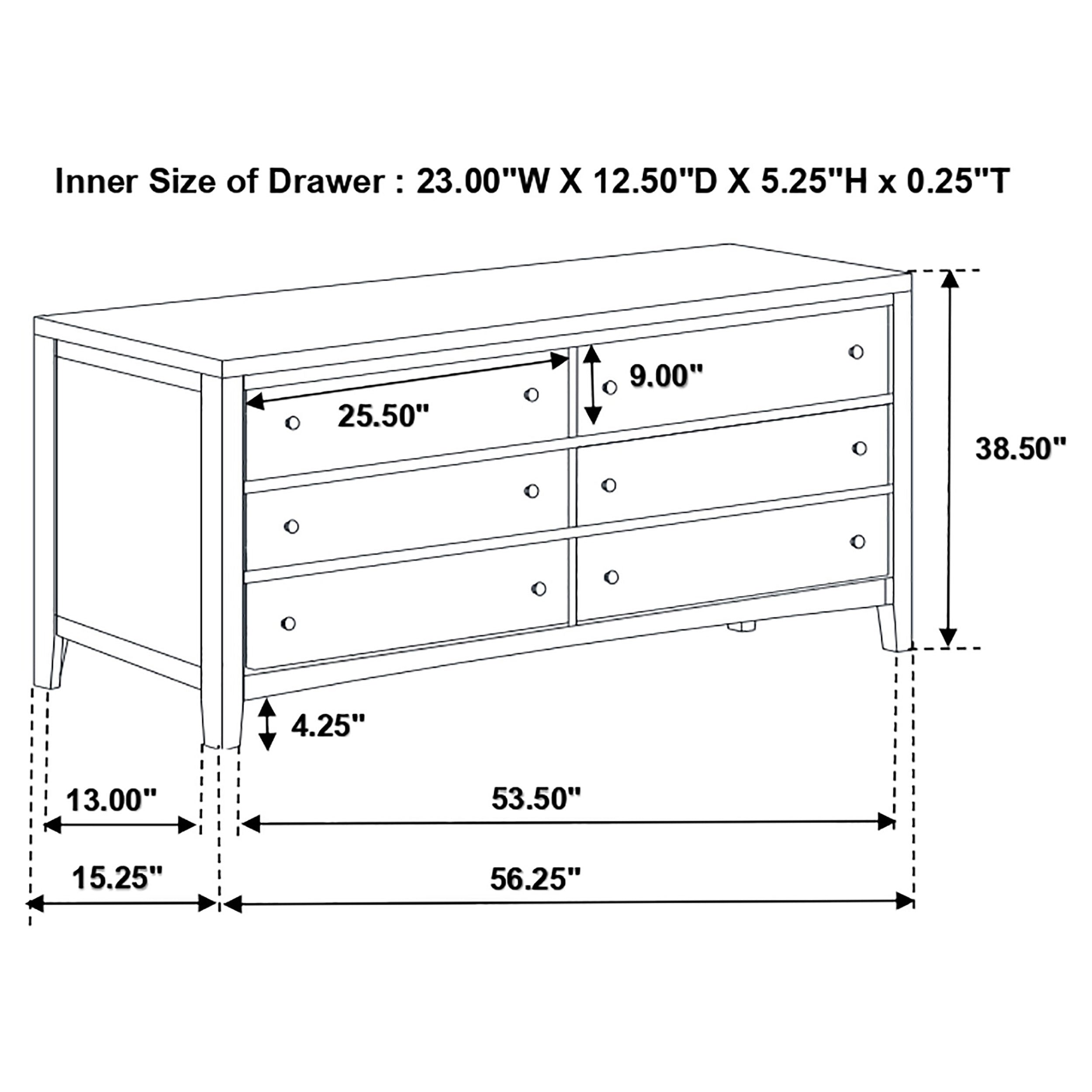 Carlton 6-drawer Dresser Cappuccino-CoasterEveryday