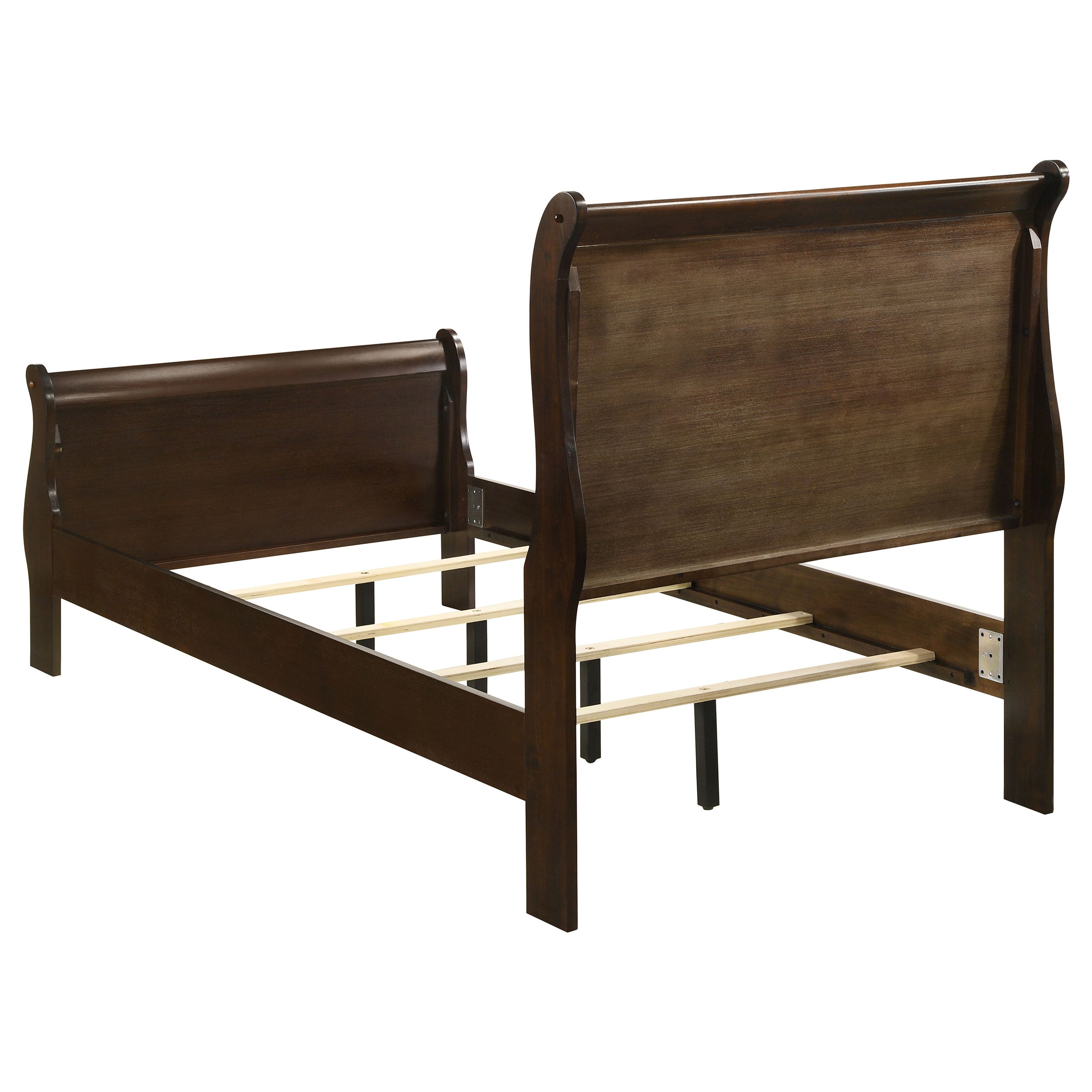 Louis Philippe Wood Twin Sleigh Bed Cappuccino-CoasterEveryday