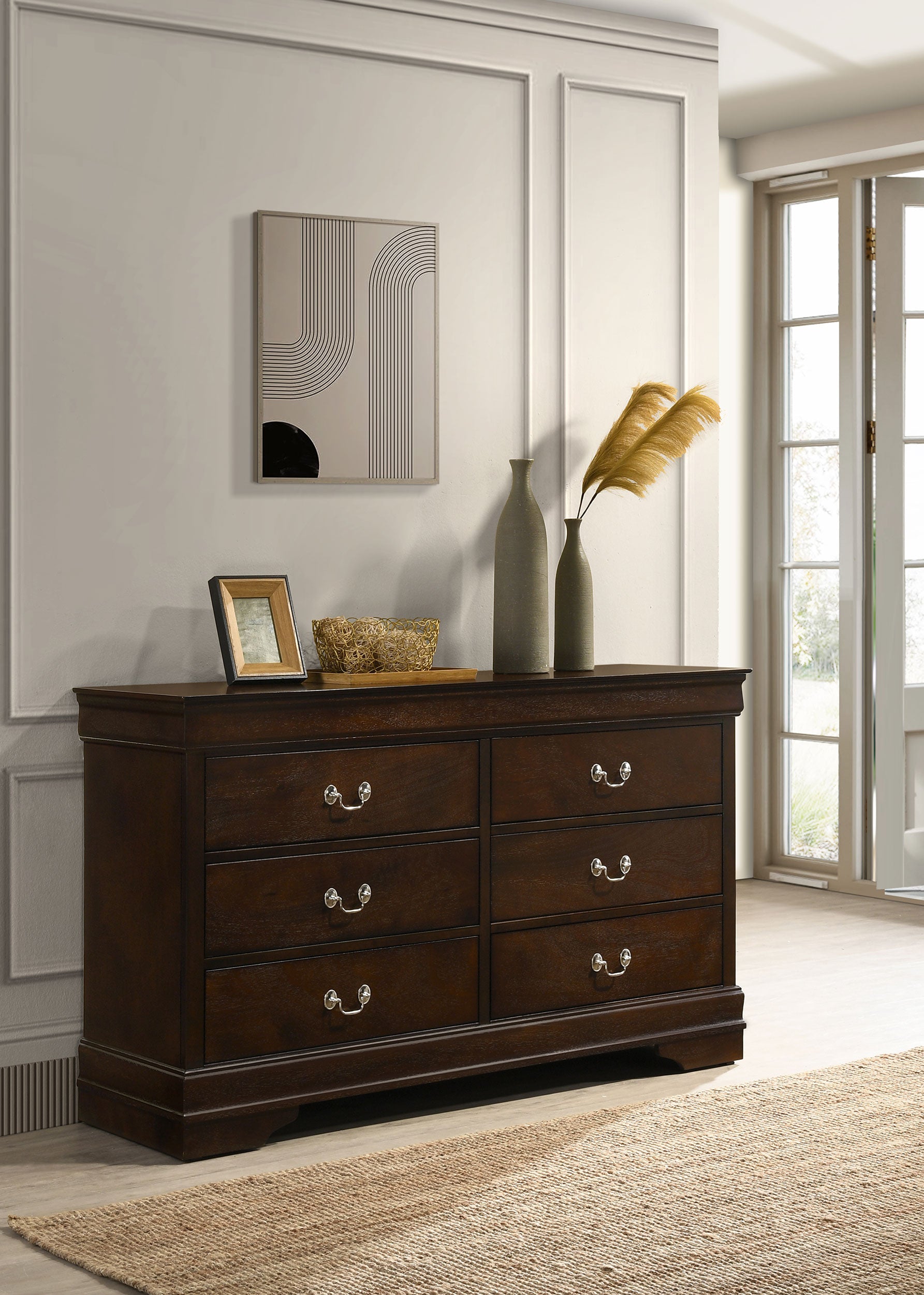 Louis Philippe 6-drawer Dresser Cappuccino-CoasterEveryday