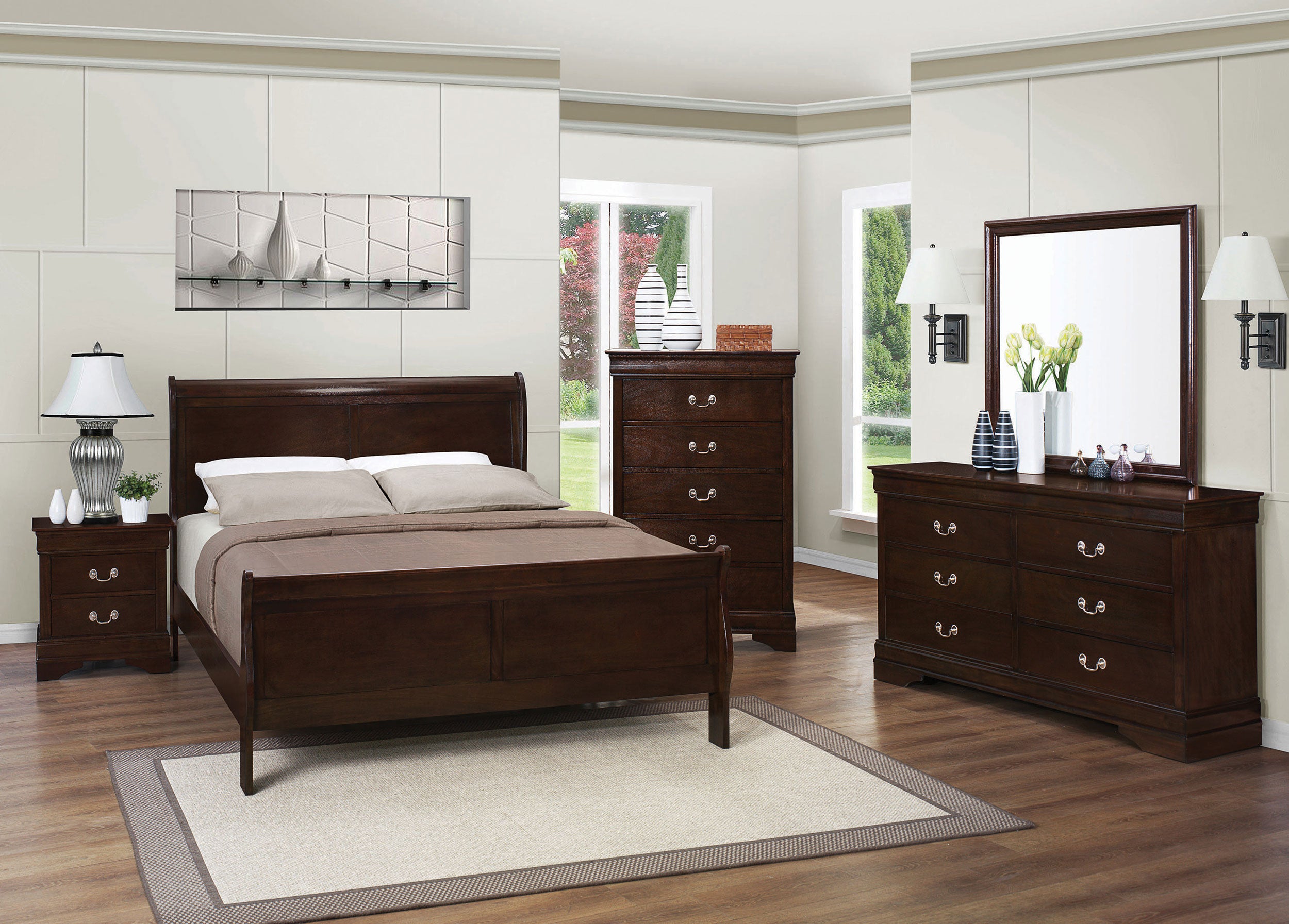Louis Philippe Dresser Mirror Cappuccino-CoasterEveryday