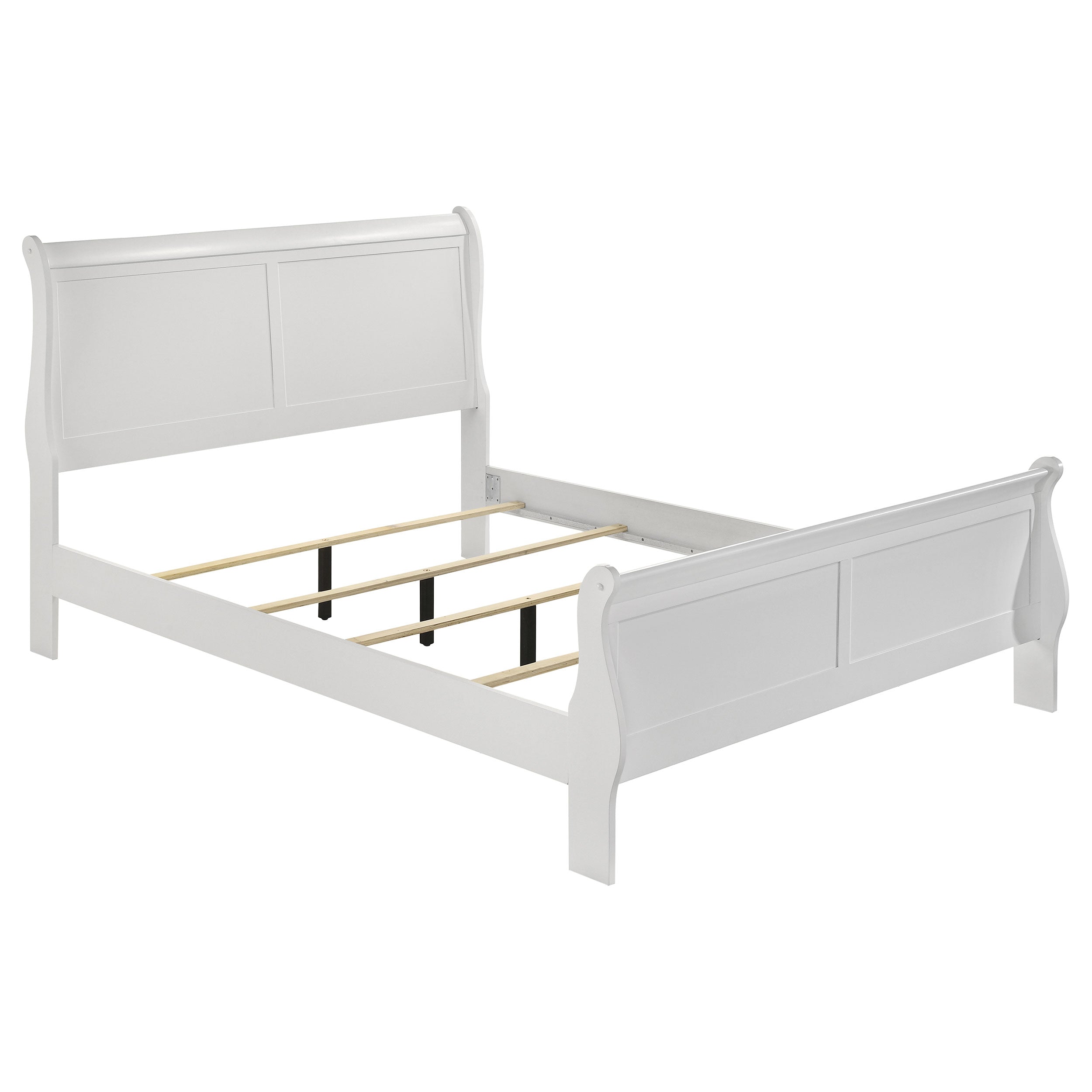 Louis Philippe 47-inch Full Sleigh Panel Bed White-