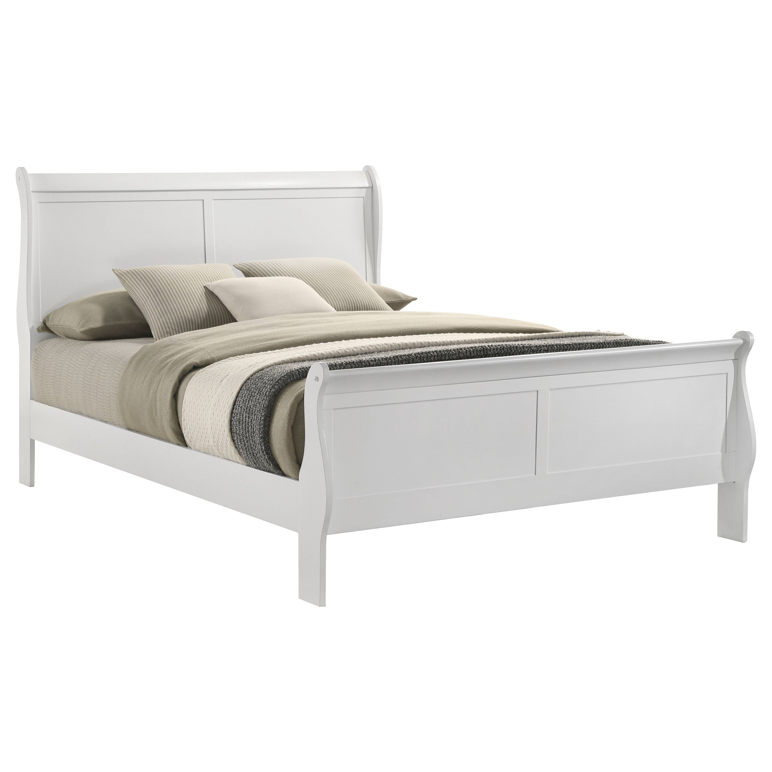 Louis Philippe 47-inch Full Sleigh Panel Bed White-