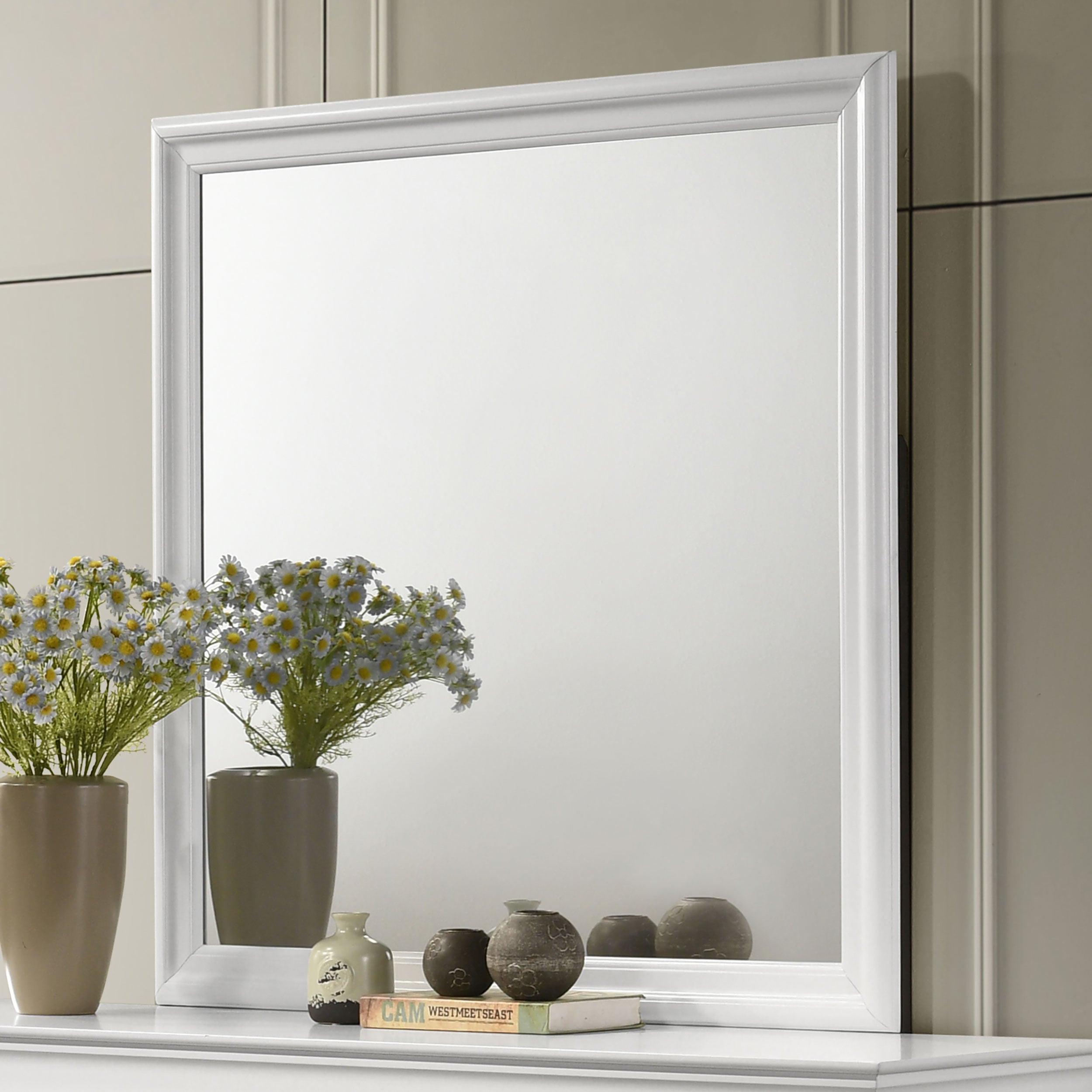 Louis Philippe Dresser Mirror White-