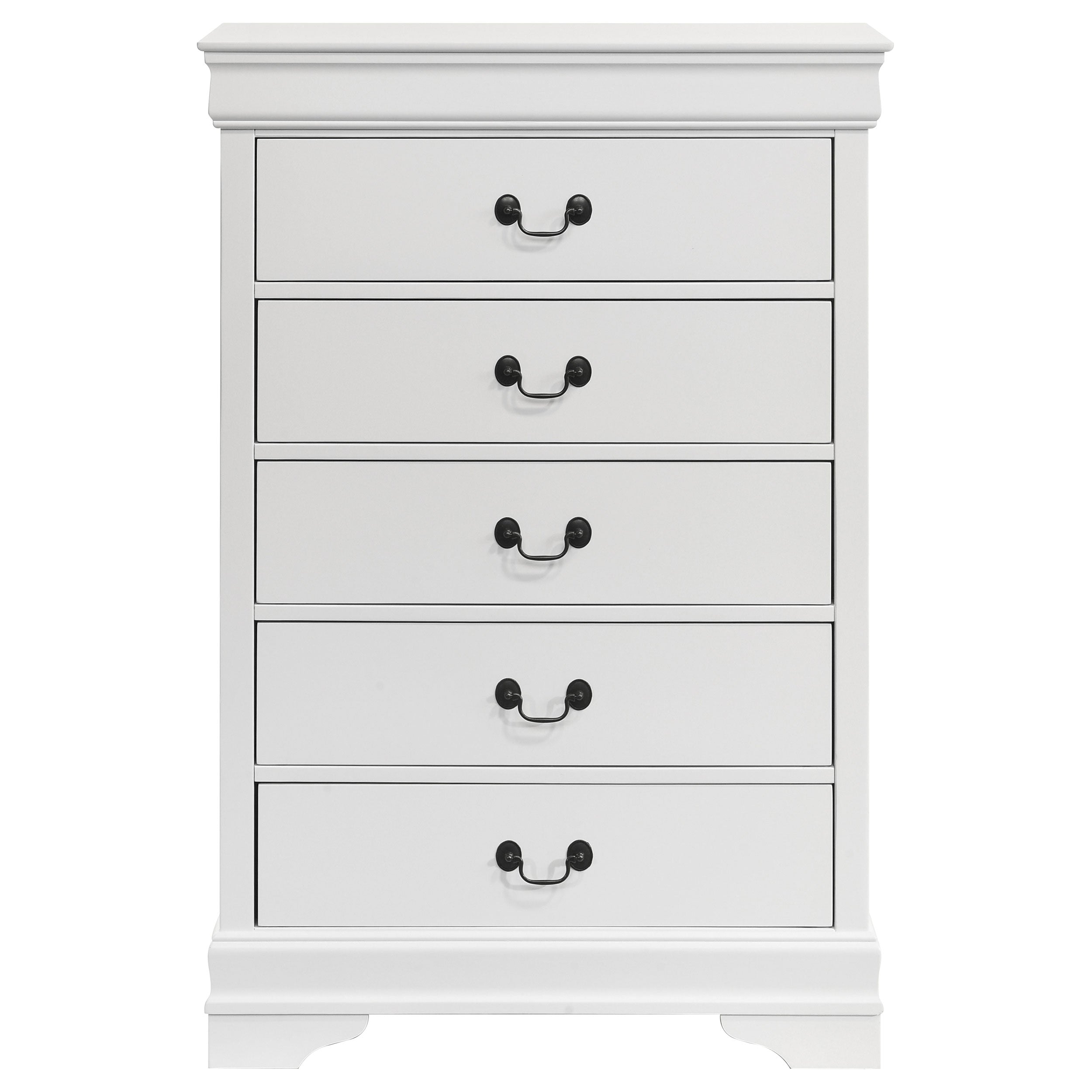 Louis Philippe 5-drawer Bedroom Chest White-
