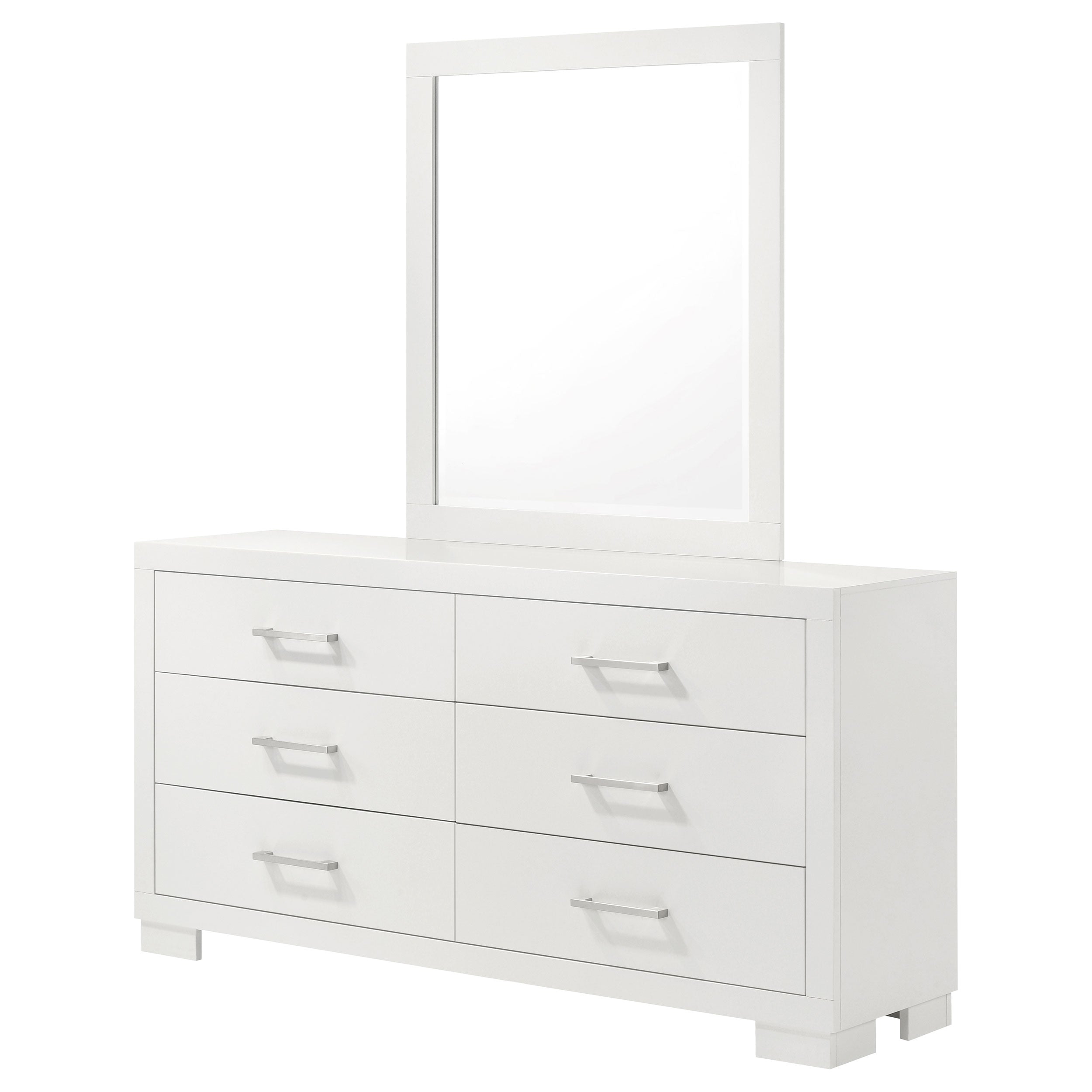 Jessica 6-drawer Dresser with Mirror Snow White-CoasterEssence