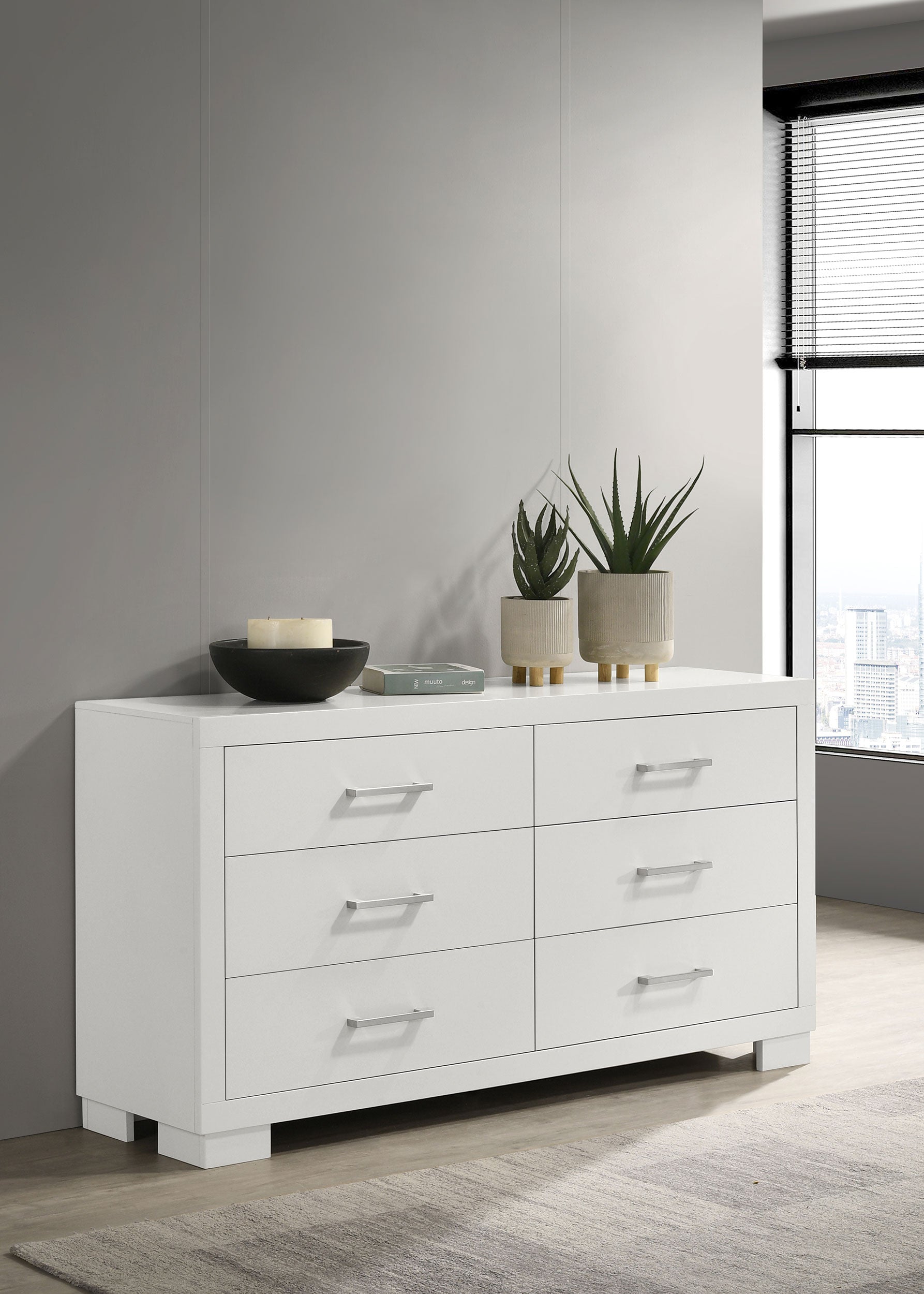 Jessica 6-drawer Dresser Snow White-CoasterEssence