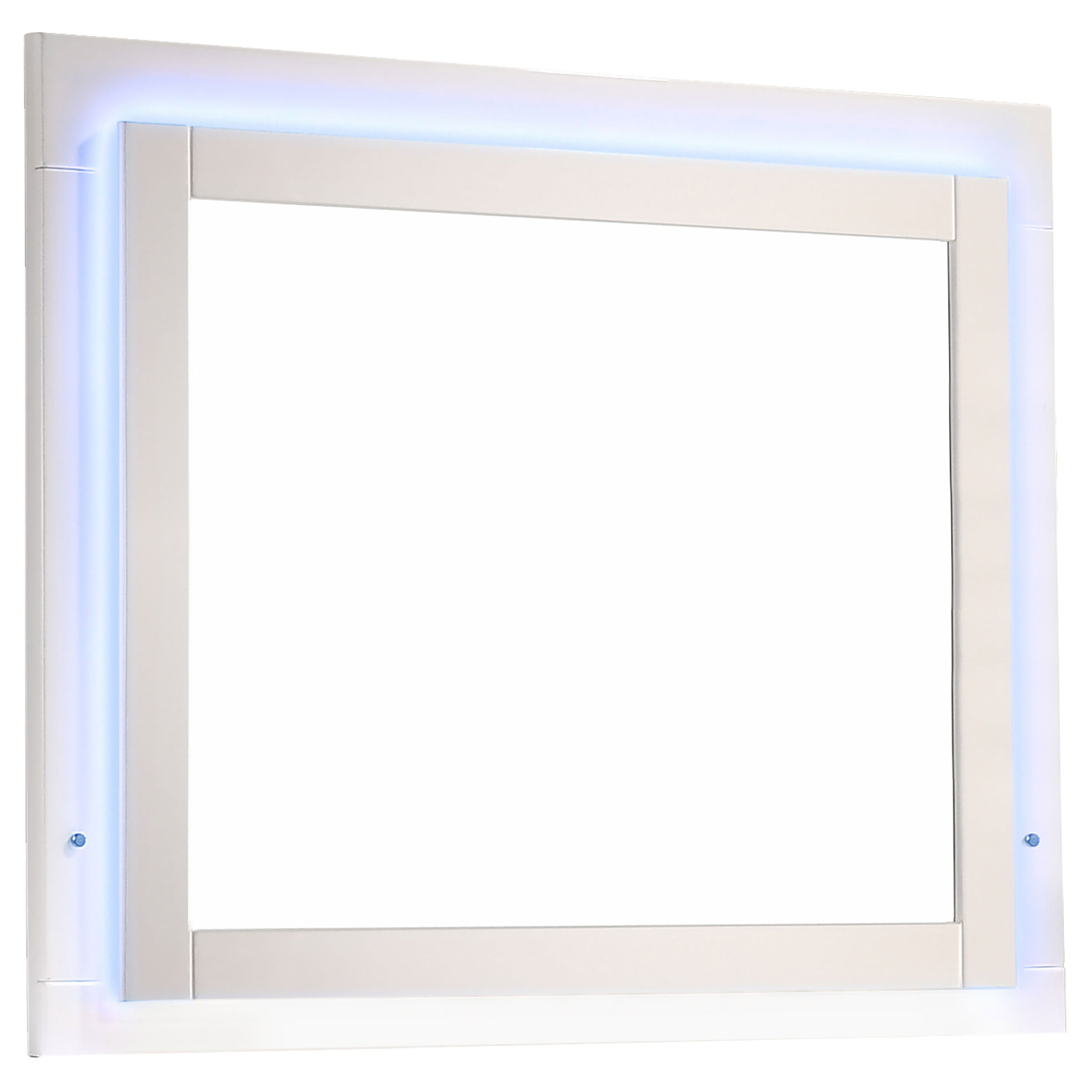 Felicity Wood LED Dresser Mirror White High Gloss-CoasterEssence