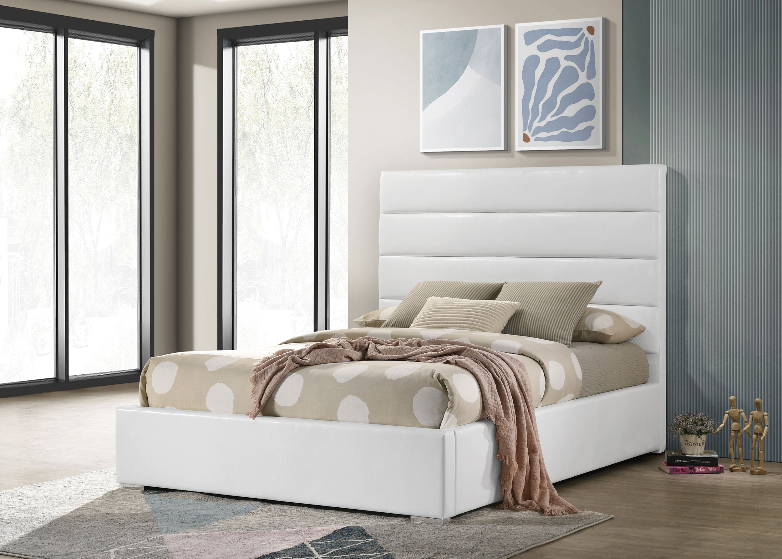 Felicity 53-inch Upholstered Full Platform Bed White-