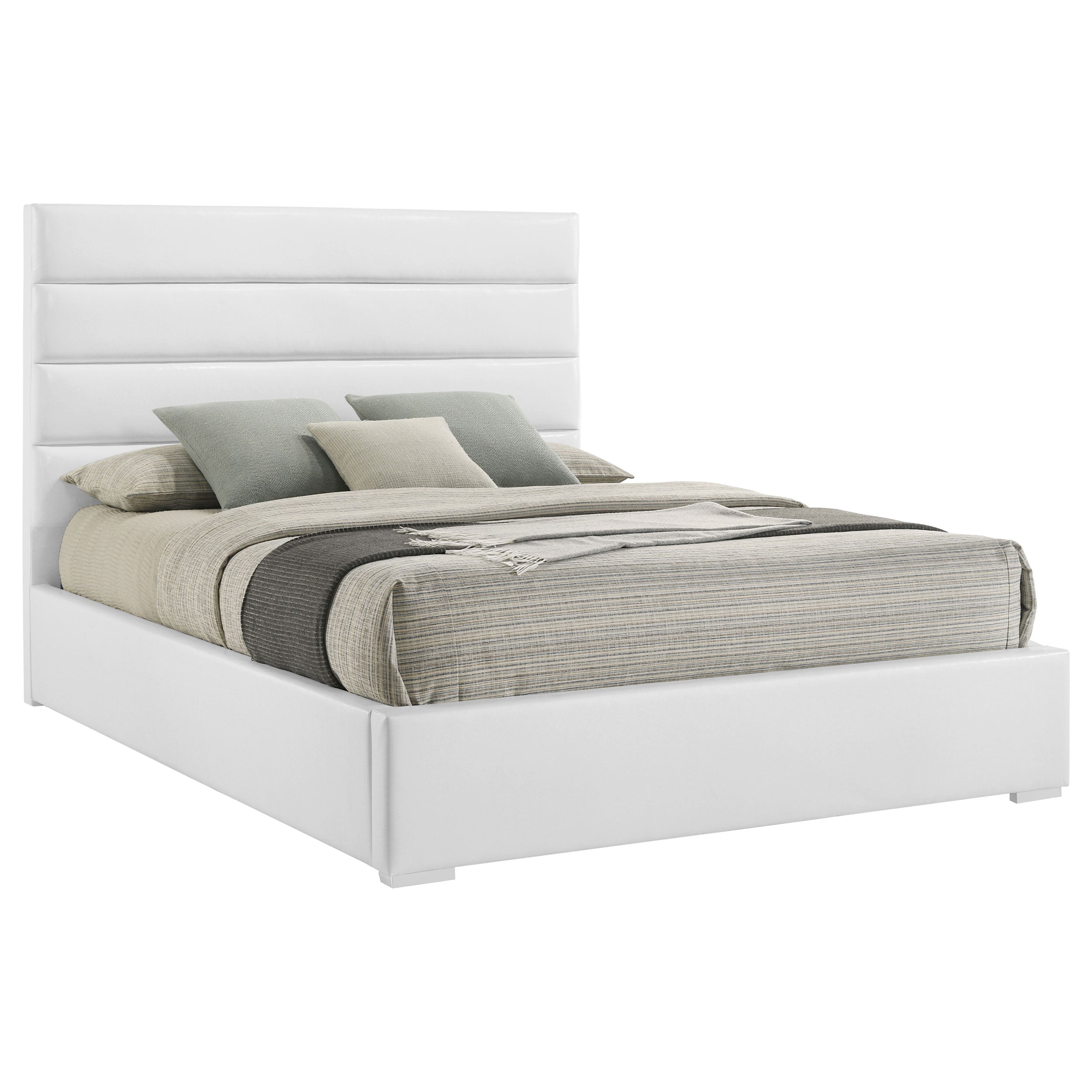 Felicity 53-inch Upholstered Queen Platform Bed White-