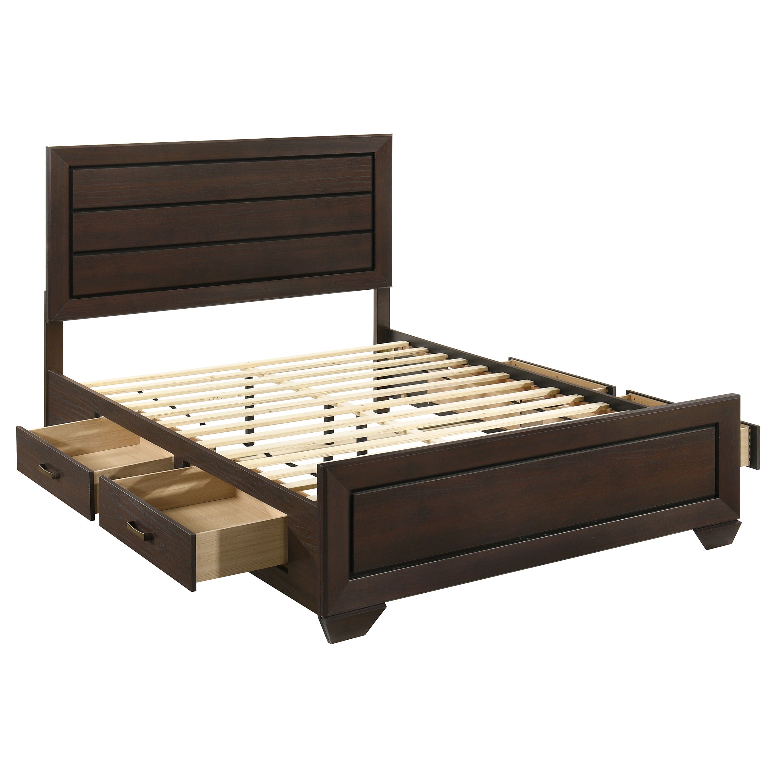 Kauffman Wood Queen Storage Panel Bed Dark Cocoa-CoasterEveryday