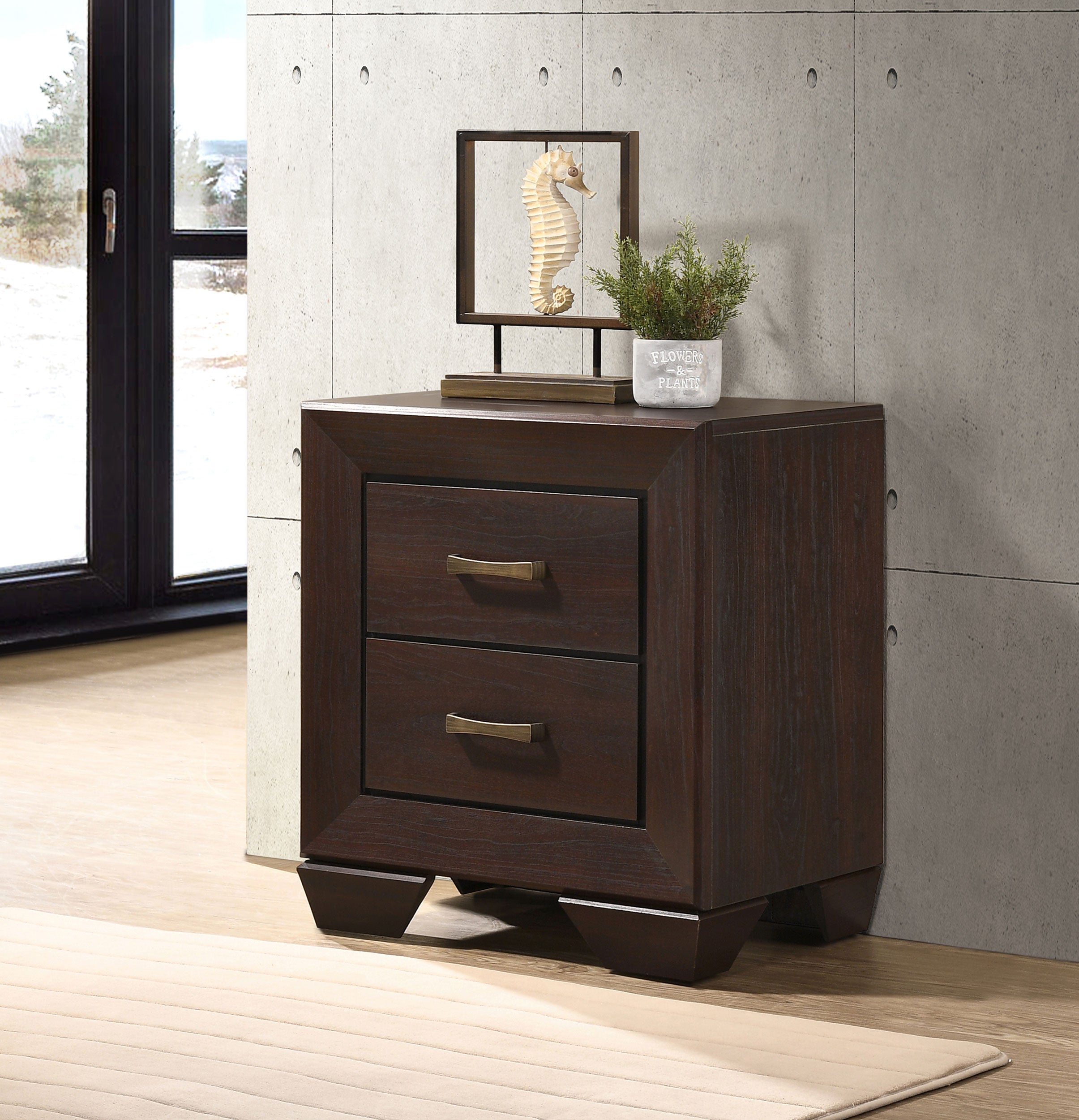 Kauffman 2-drawer Nightstand Dark Cocoa-CoasterEveryday