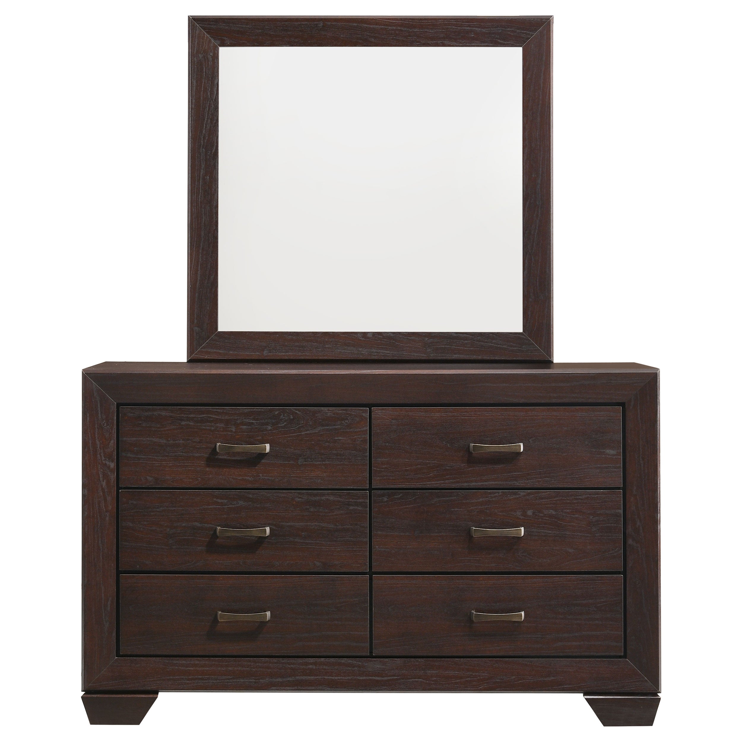Kauffman 6-drawer Dresser with Mirror Dark Cocoa-CoasterEveryday