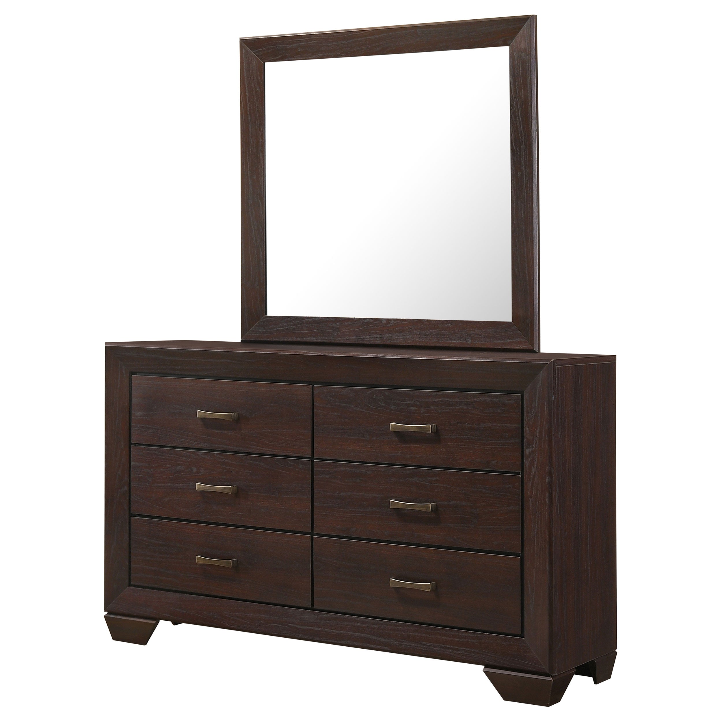 Kauffman 6-drawer Dresser with Mirror Dark Cocoa-CoasterEveryday