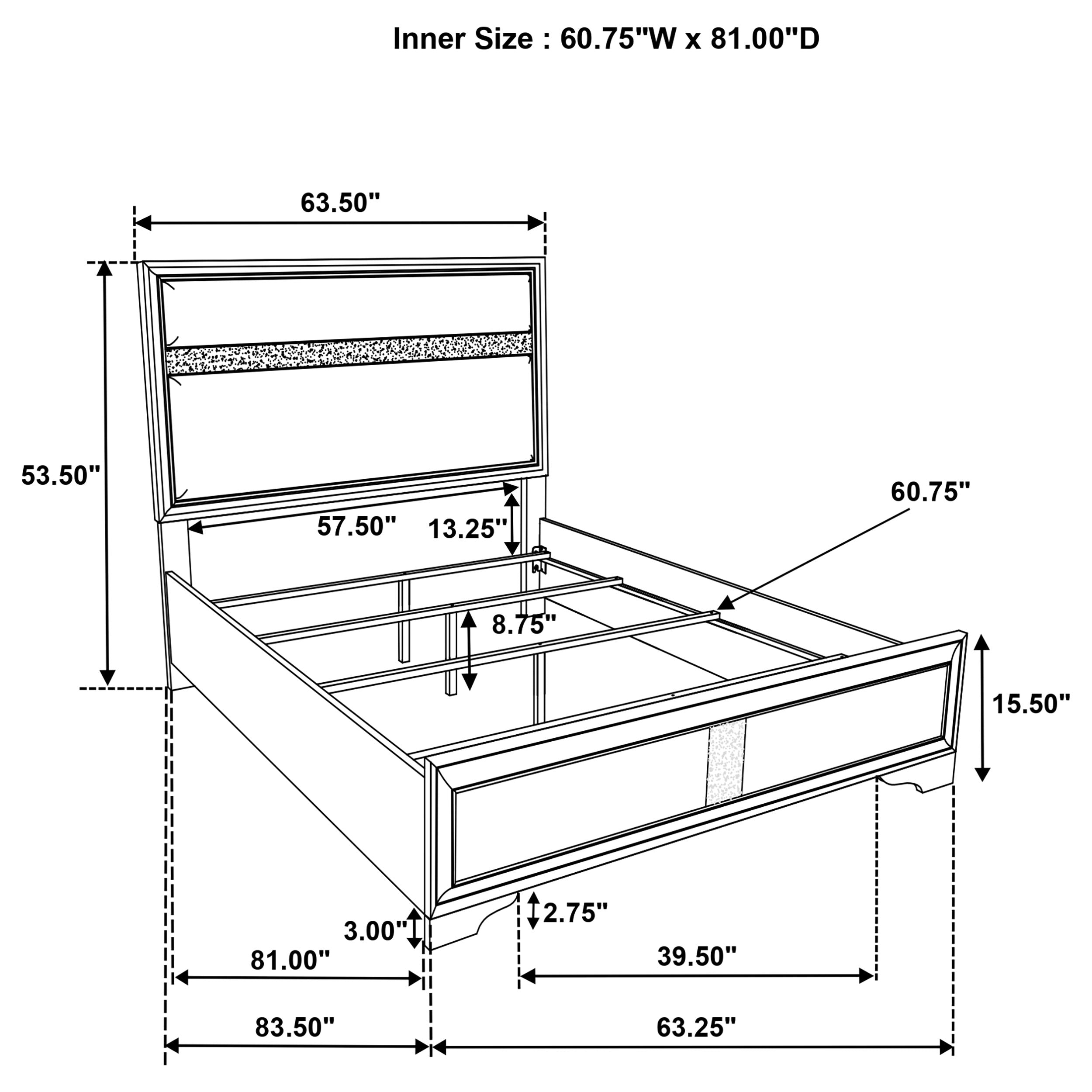 Miranda 54-inch Upholstered Full Panel Bed White-