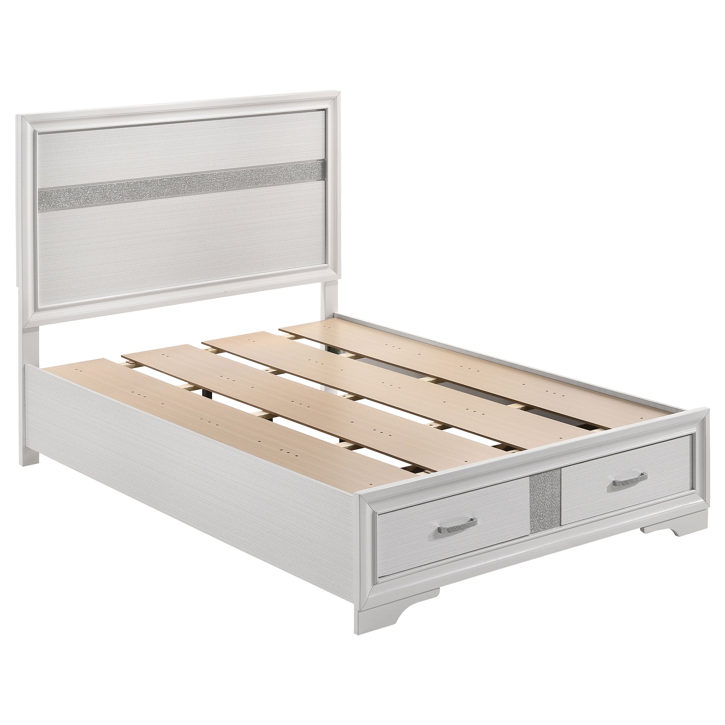 Miranda 51-inch Wood Full Storage Panel Bed White-CoasterEveryday